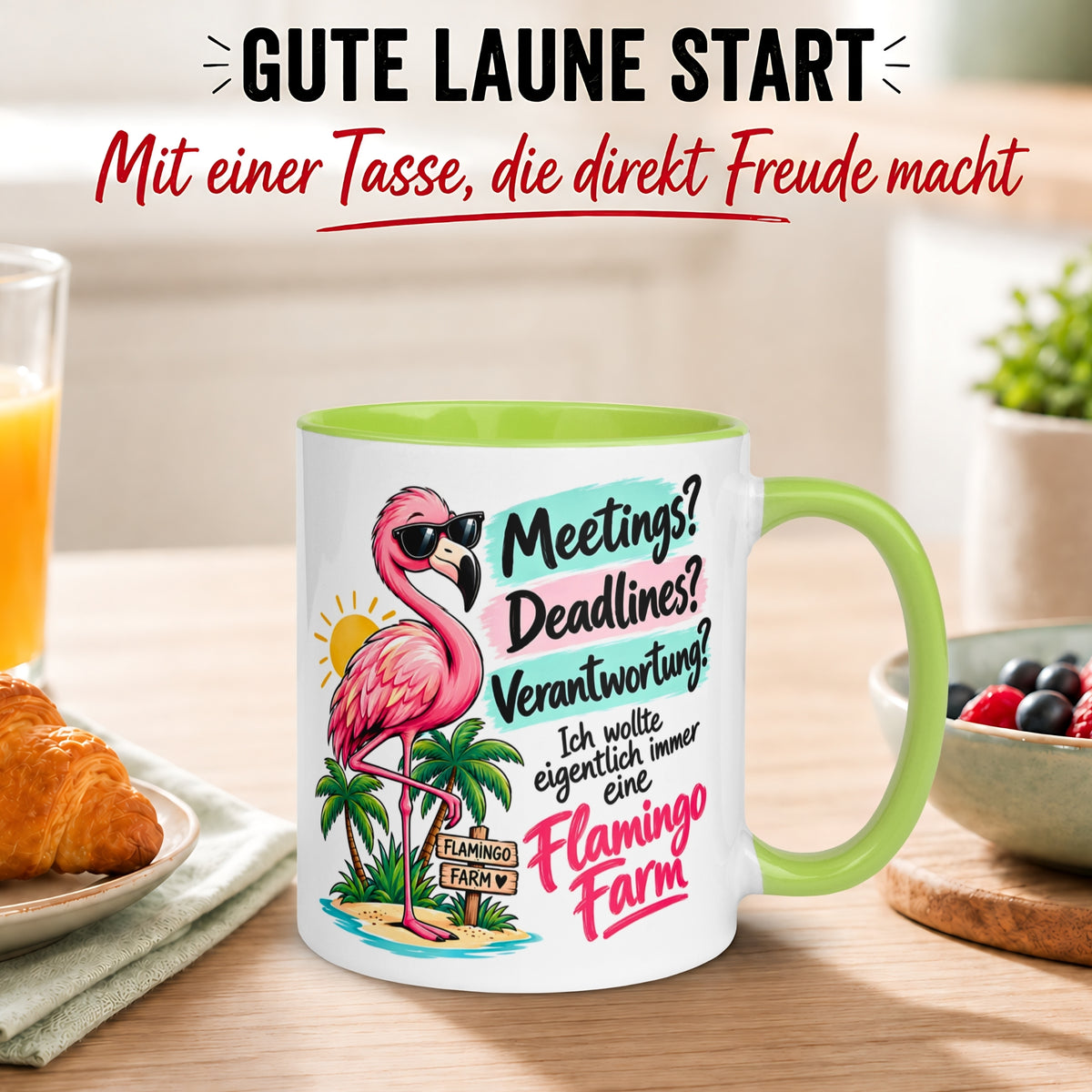 Tasse Chefin – „Ich wollte immer eine Flamingo Farm“ – Geschenk Beste Chefin