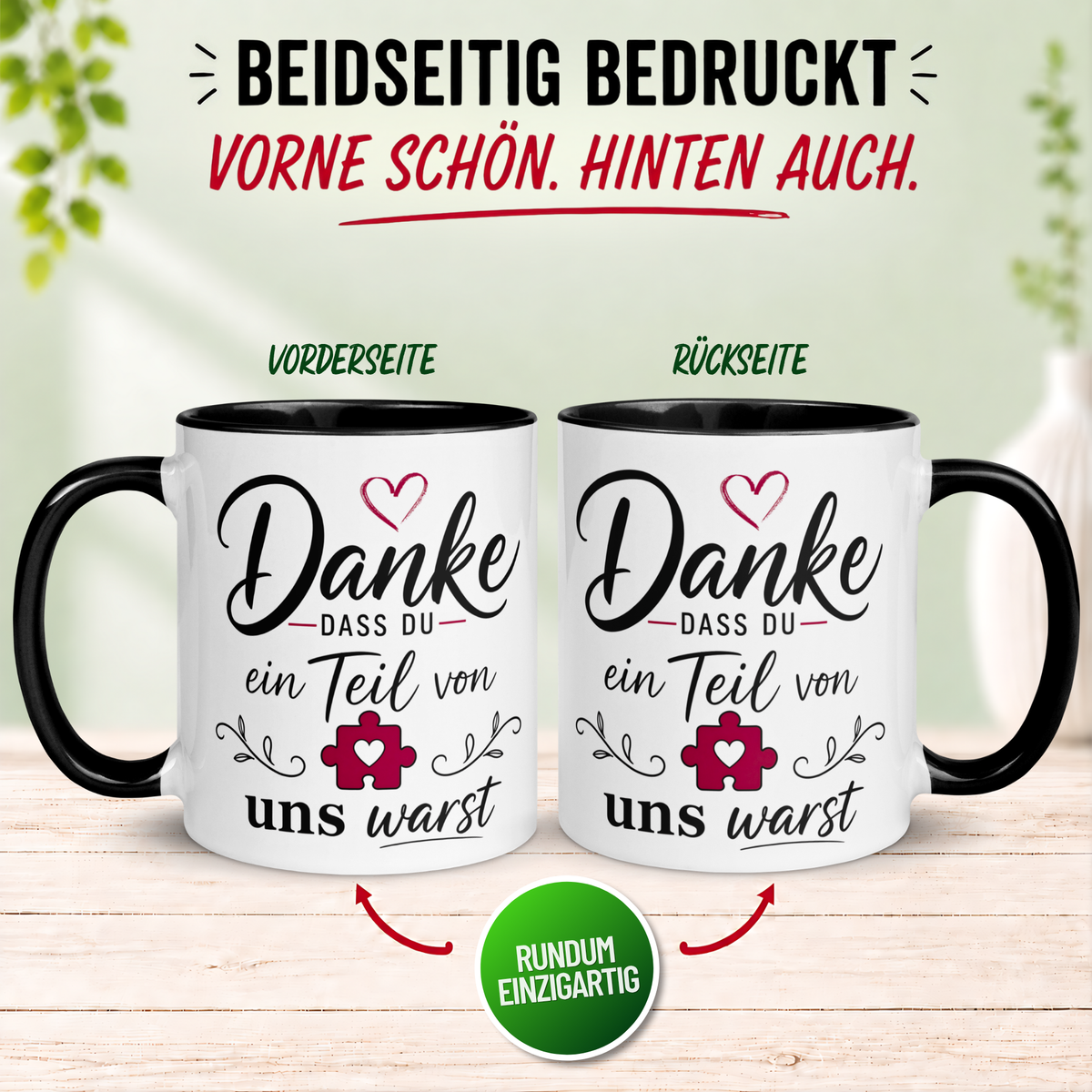 Tasse Abschied – „Danke dass du ein Teil von uns warst“ – Abschiedsgeschenk Kollegen