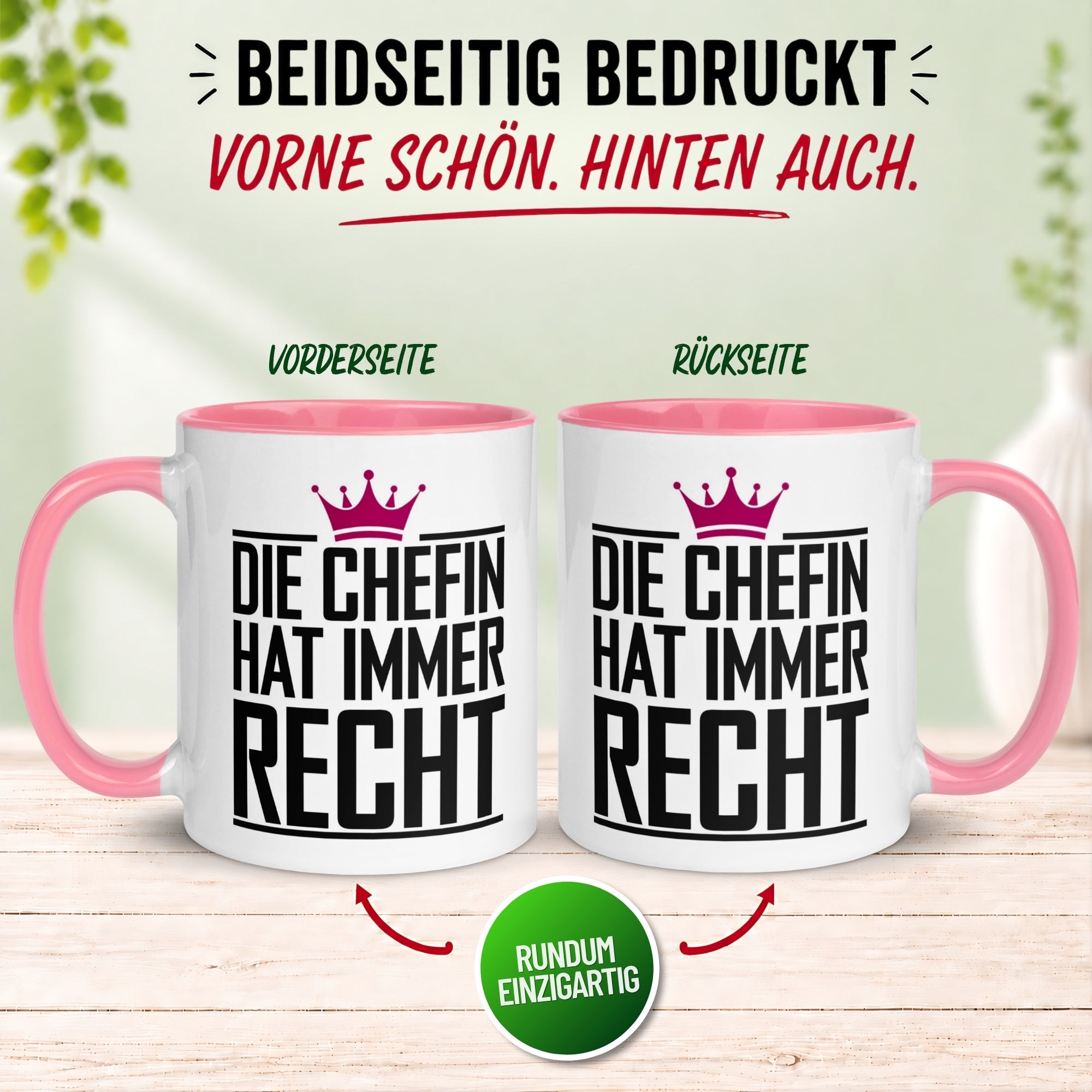 Tasse Chefin – „Die Chefin hat immer Recht“ – Geschenk Becher Chefin