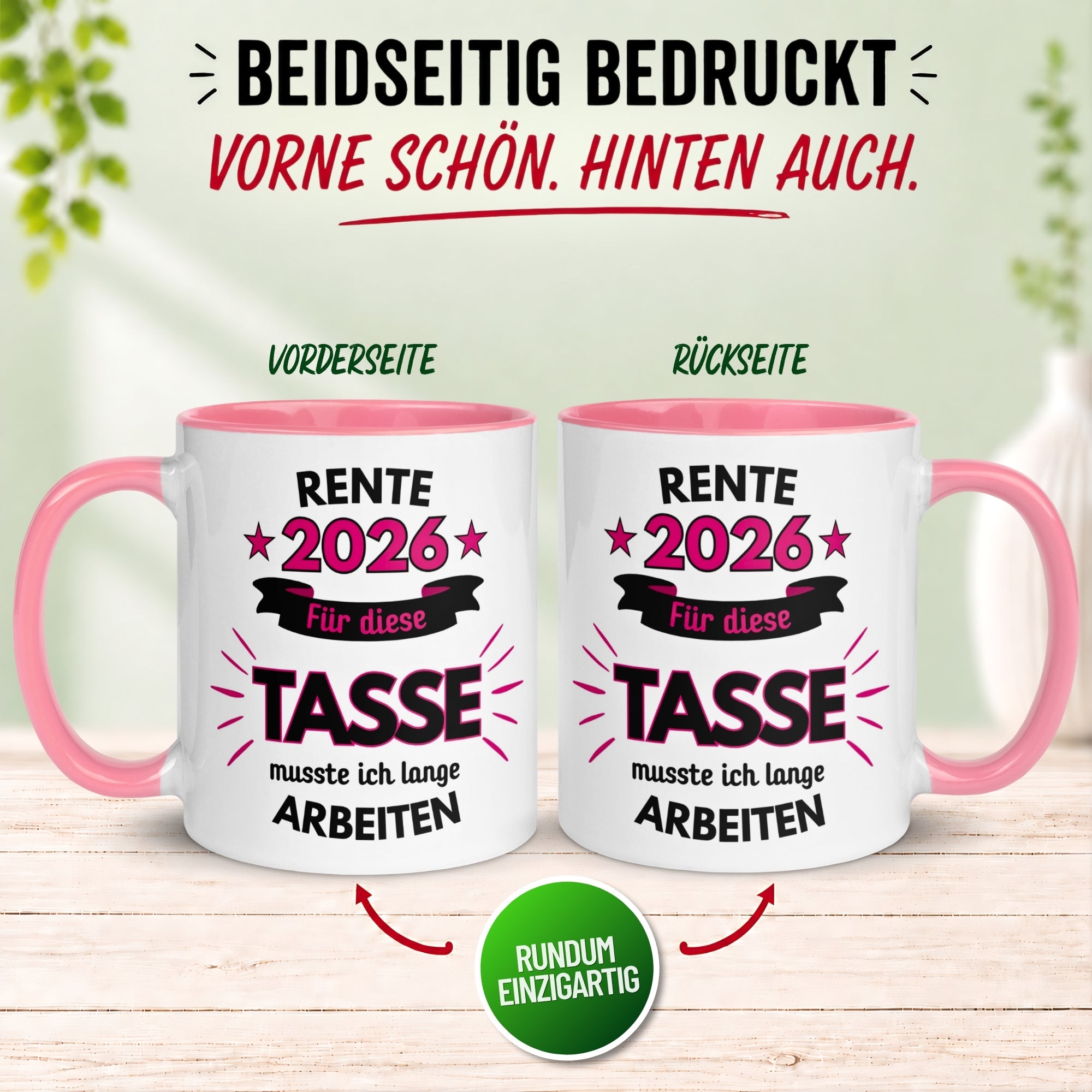 Tasse Rente – „Dafür musste ich lange arbeiten“ – Renteneintritt Geschenk Frauen