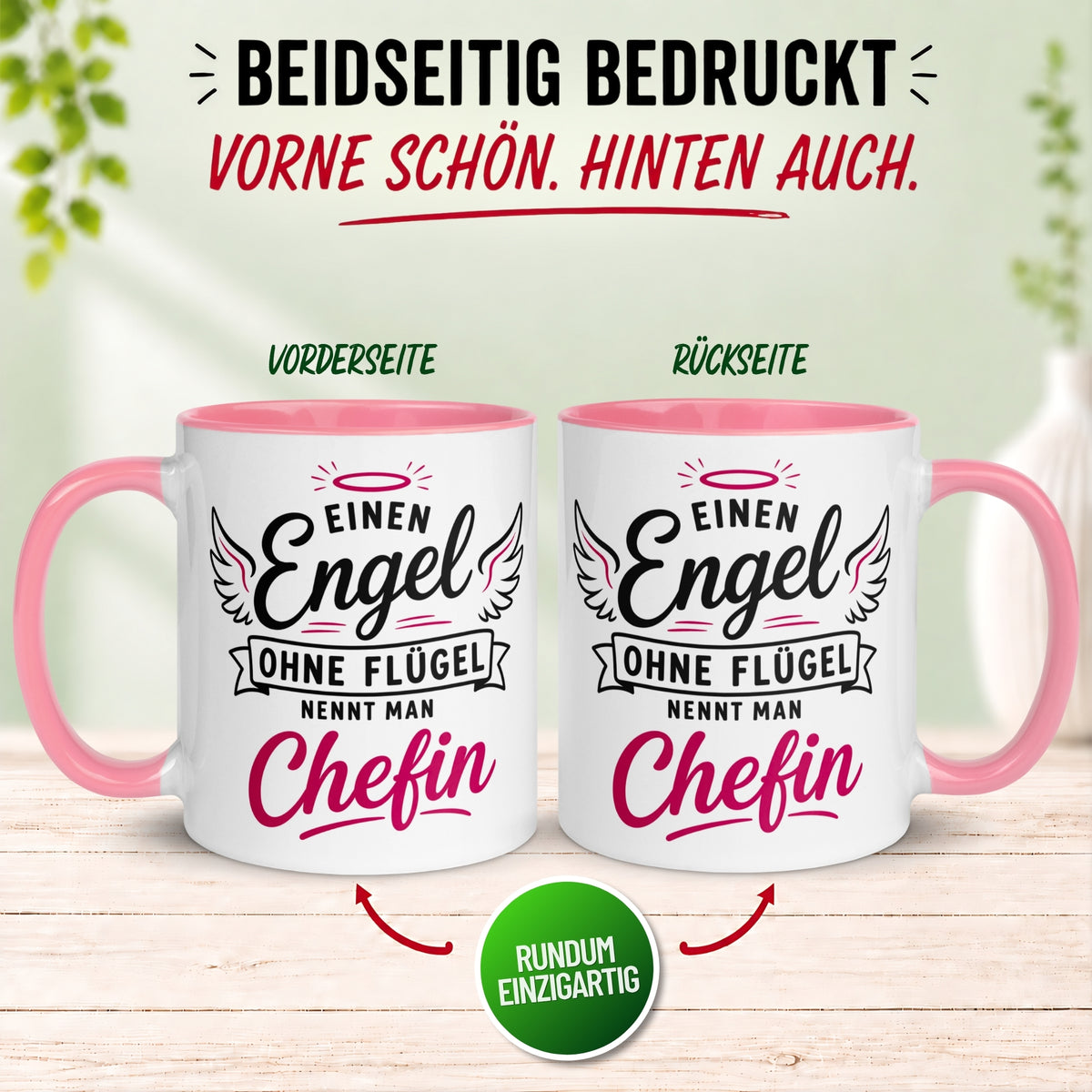 Tasse Chefin – „Einen Engel ohne Flügel nennt man Chefin“ – Abschiedsgeschenk Chefin