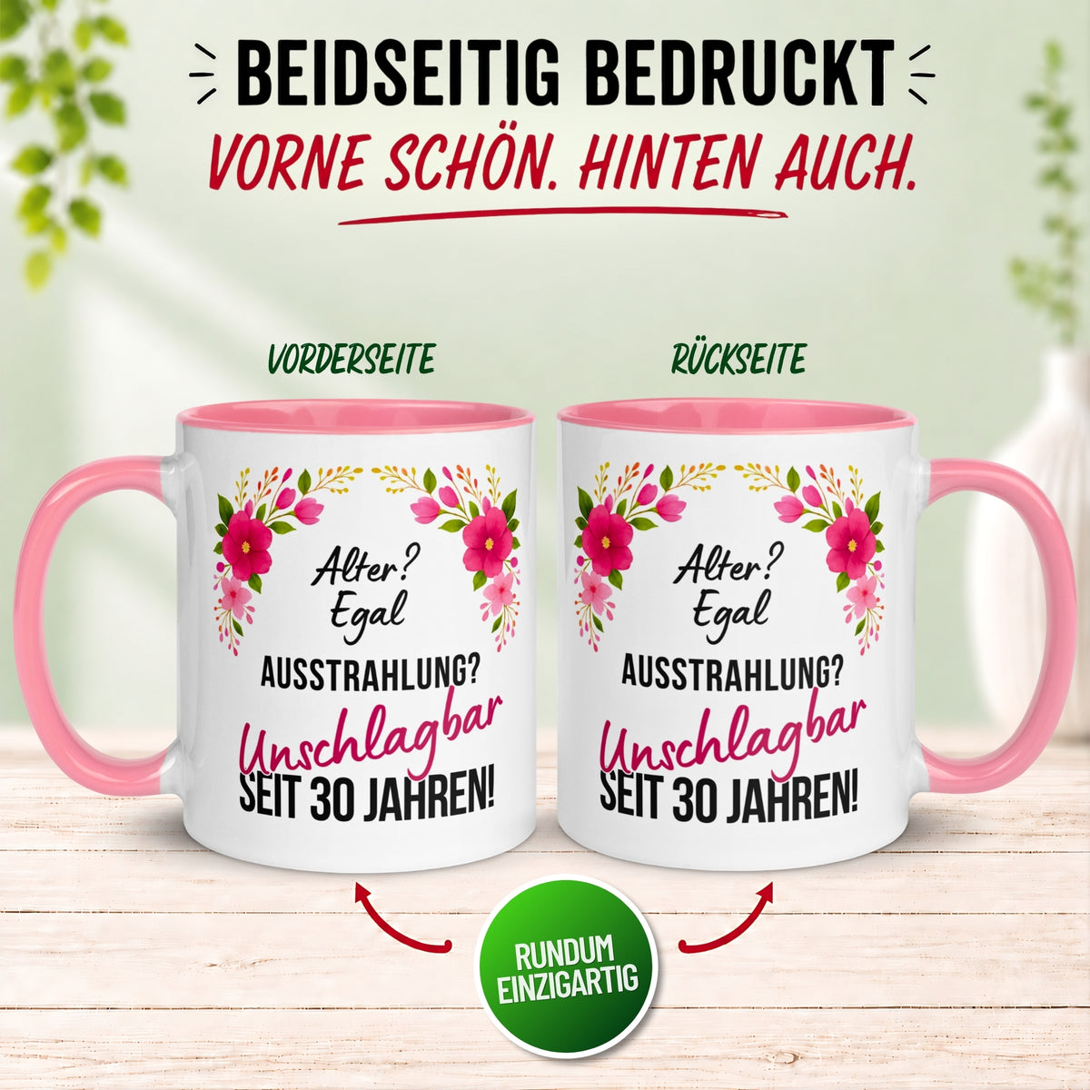 Tasse 30. Geburtstag Frau – „Ausstrahlung Unschlagbar seit 30 Jahren“ – Geschenk zum Geburtstag Frauen