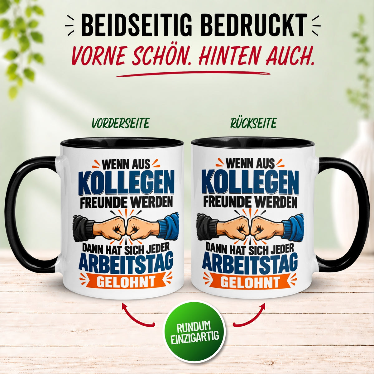 Tasse Kollege – „Wenn aus Kollegen Freunde werden“ – Geschenk Bester Arbeitskollege