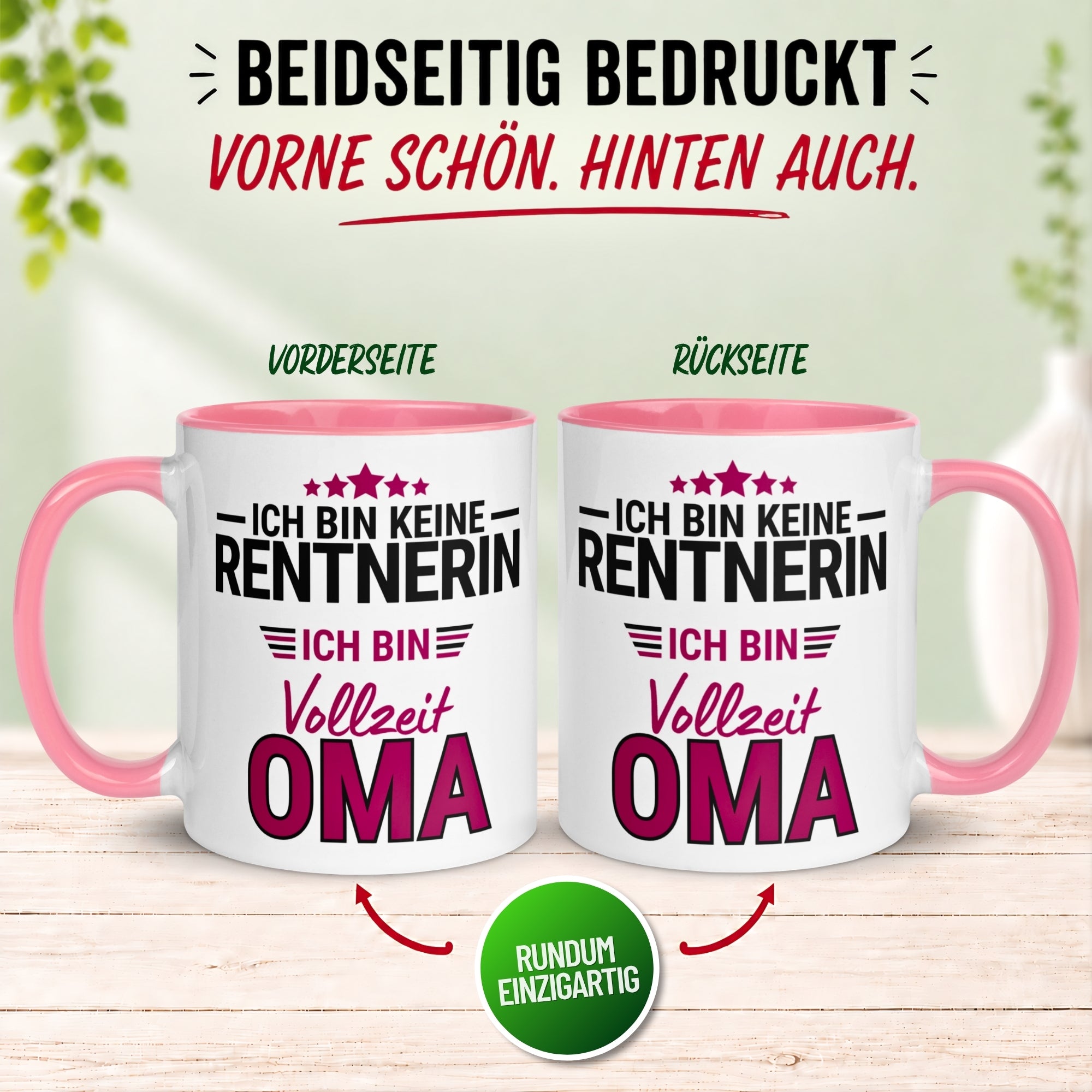 Tasse Rentnerin – „Ich bin keine Rentnerin ich bin Vollzeit Oma“ – Geschenk Rente Frau