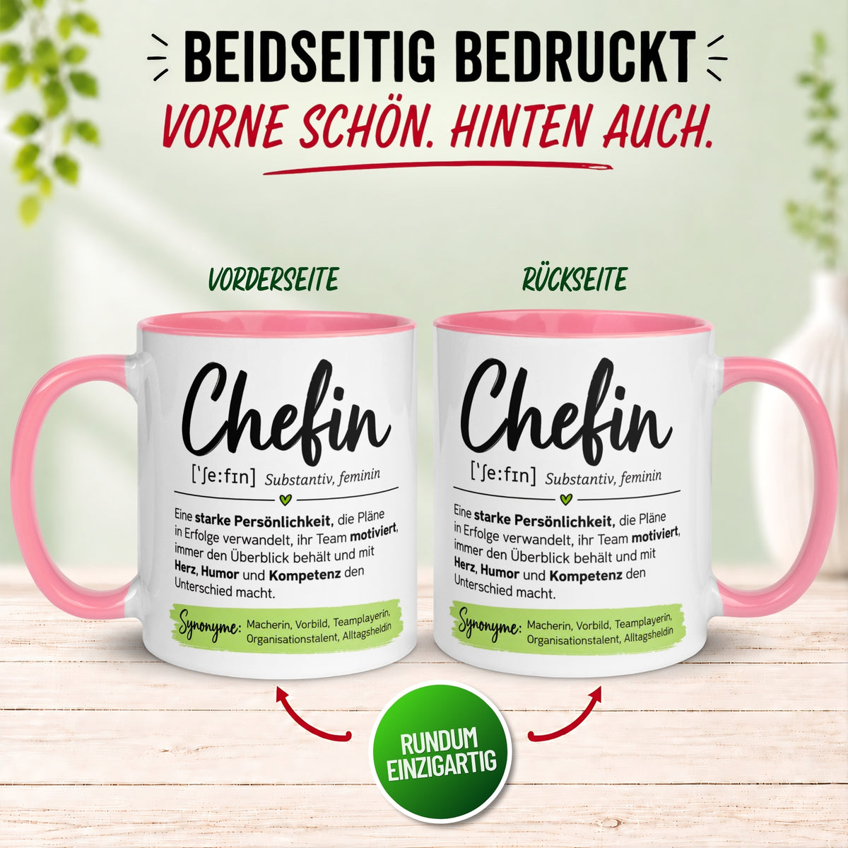 Tasse Chefin – „Lexikoneintrag & Definition“ – Geschenk Becher Chefin