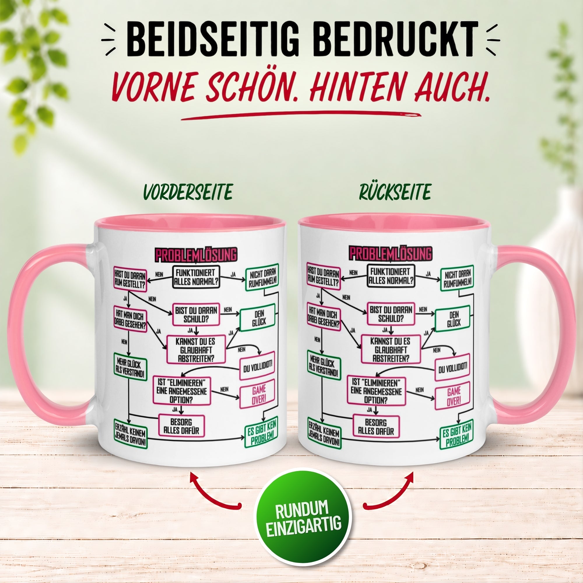Tasse Kollegin – „Problemlösung im Büro“ – Geschenk Abschied Arbeitskollegin