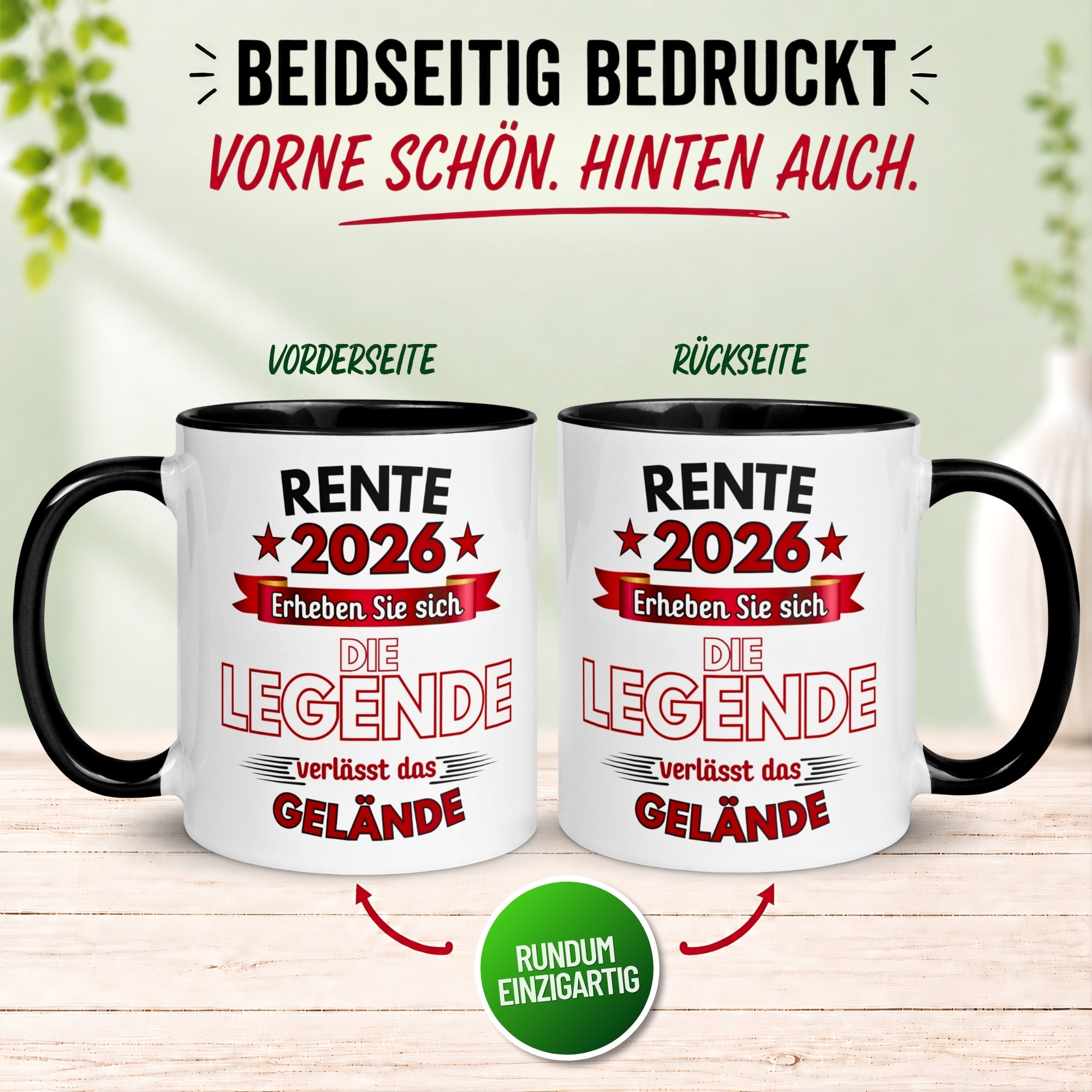 Tasse Rente – „Legende verlässt Gelände“ – Renteneintritt Geschenk Männer Frauen