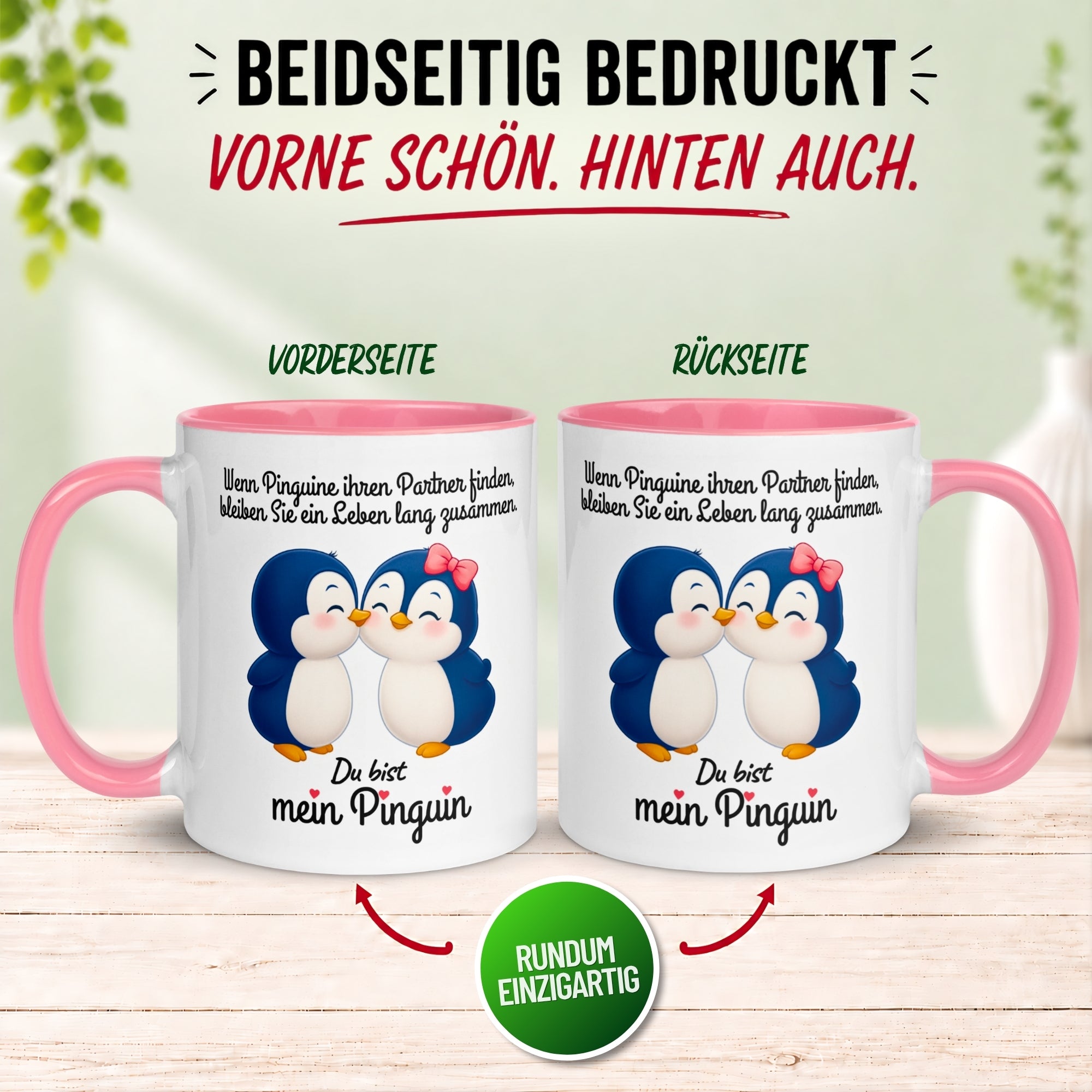 Tasse Liebe – „Pinguine bleiben zusammen“ – Ich liebe Dich Geschenk Partner Jahrestag