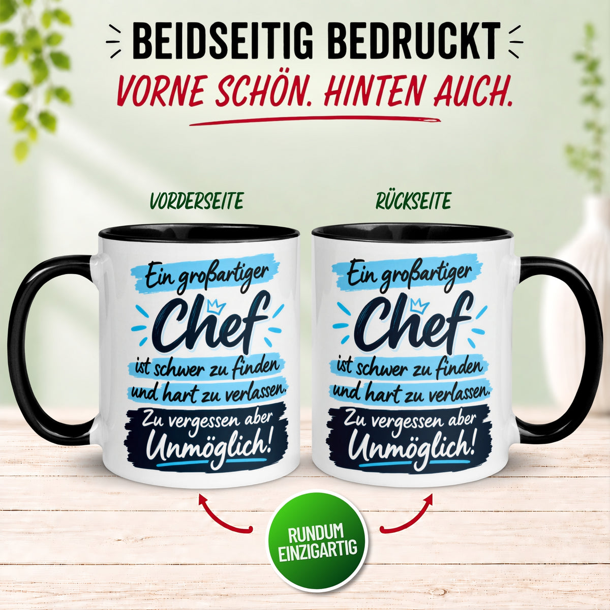 Tasse Chef – „Ein großartiger Chef ist schwer zu finden“ – Geschenk Bester Chef