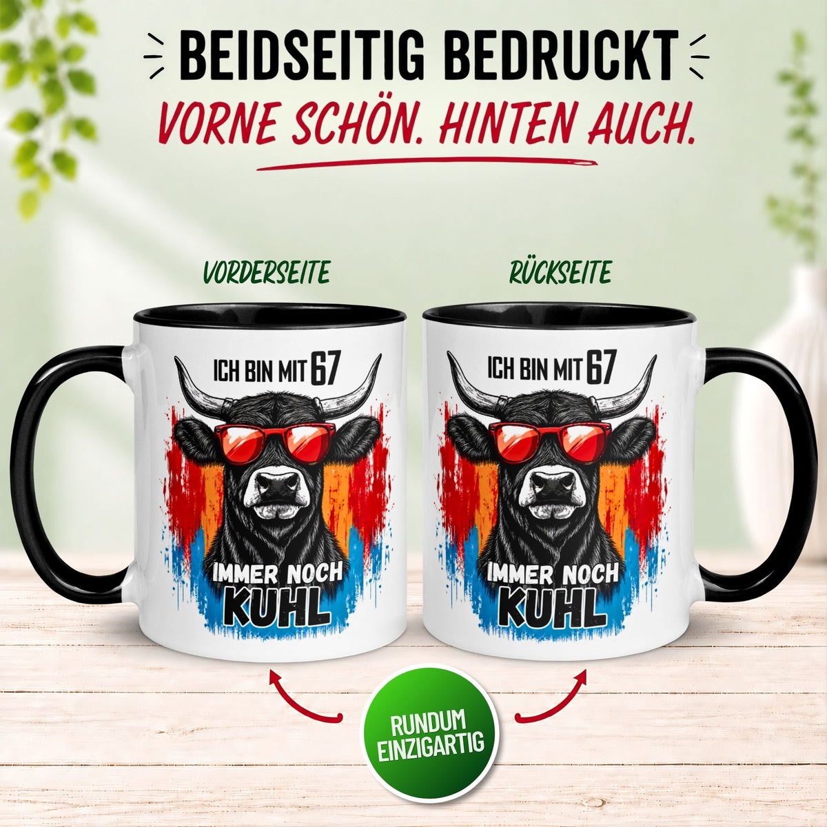 Tasse 67. Geburtstag Mann Frau – „Ich bin mit 67 immer noch Kuhl“ – Geschenk zum Geburtstag Männer Frauen