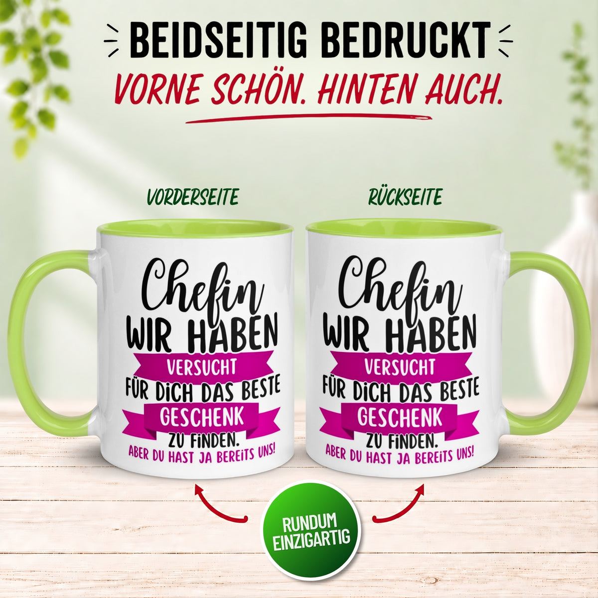 Tasse Chefin – „Wir haben es wirklich versucht“ – Geschenk Becher Chefin
