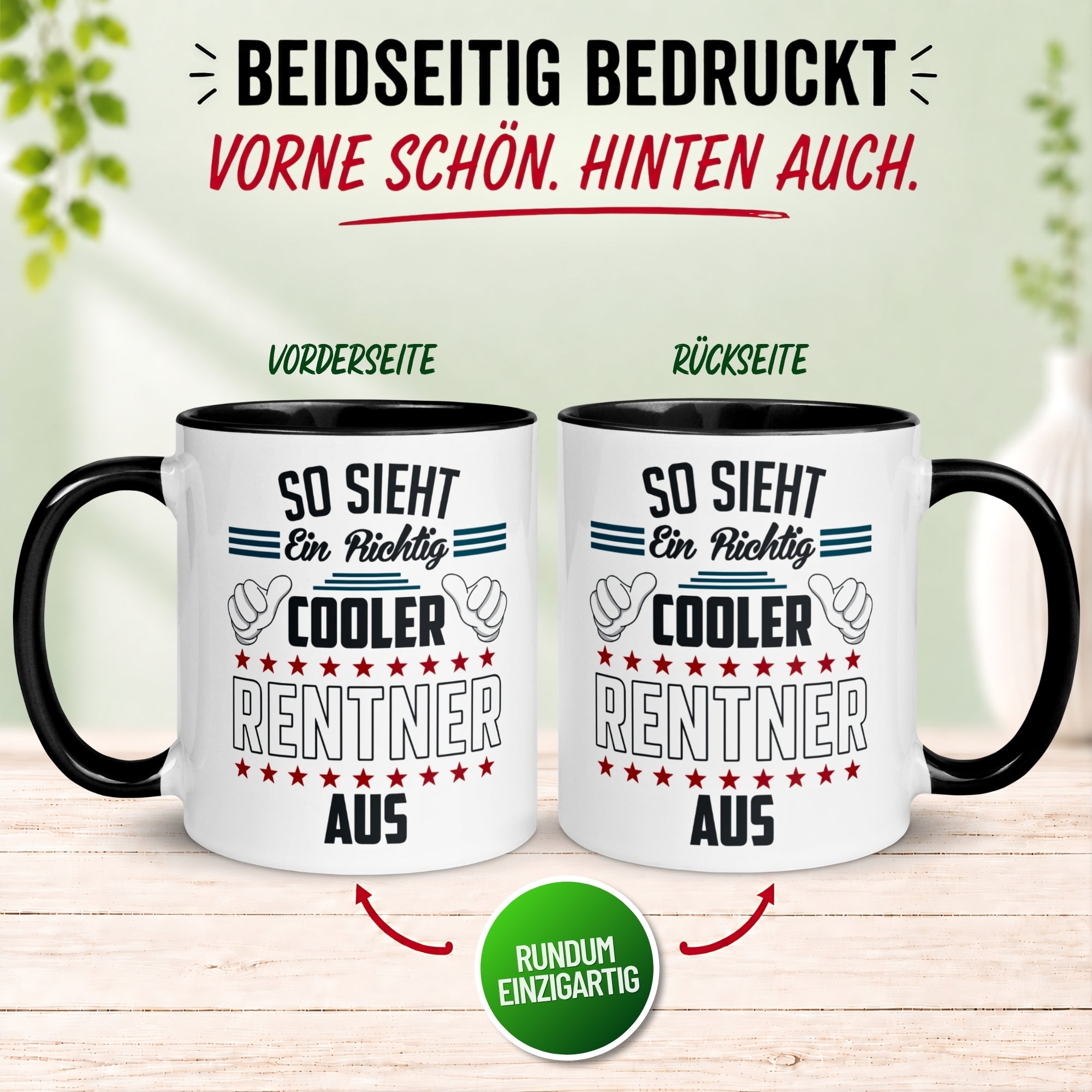 Tasse Rentner – „So sieht ein richtig cooler Rentner aus“ – Geschenke Abschied Pension