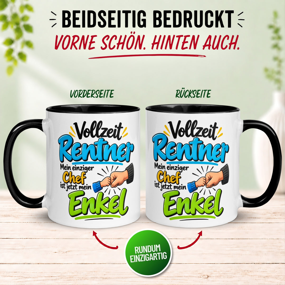 Tasse Rentner – „Mein einziger Chef ist mein Enkel“ – Geschenk Rentenbeginn Mann