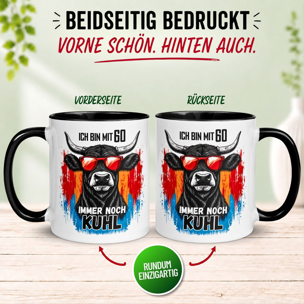 Tasse 60. Geburtstag Mann Frau – „Ich bin mit 60 immer noch Kuhl“ – Geschenk zum Geburtstag Männer Frauen