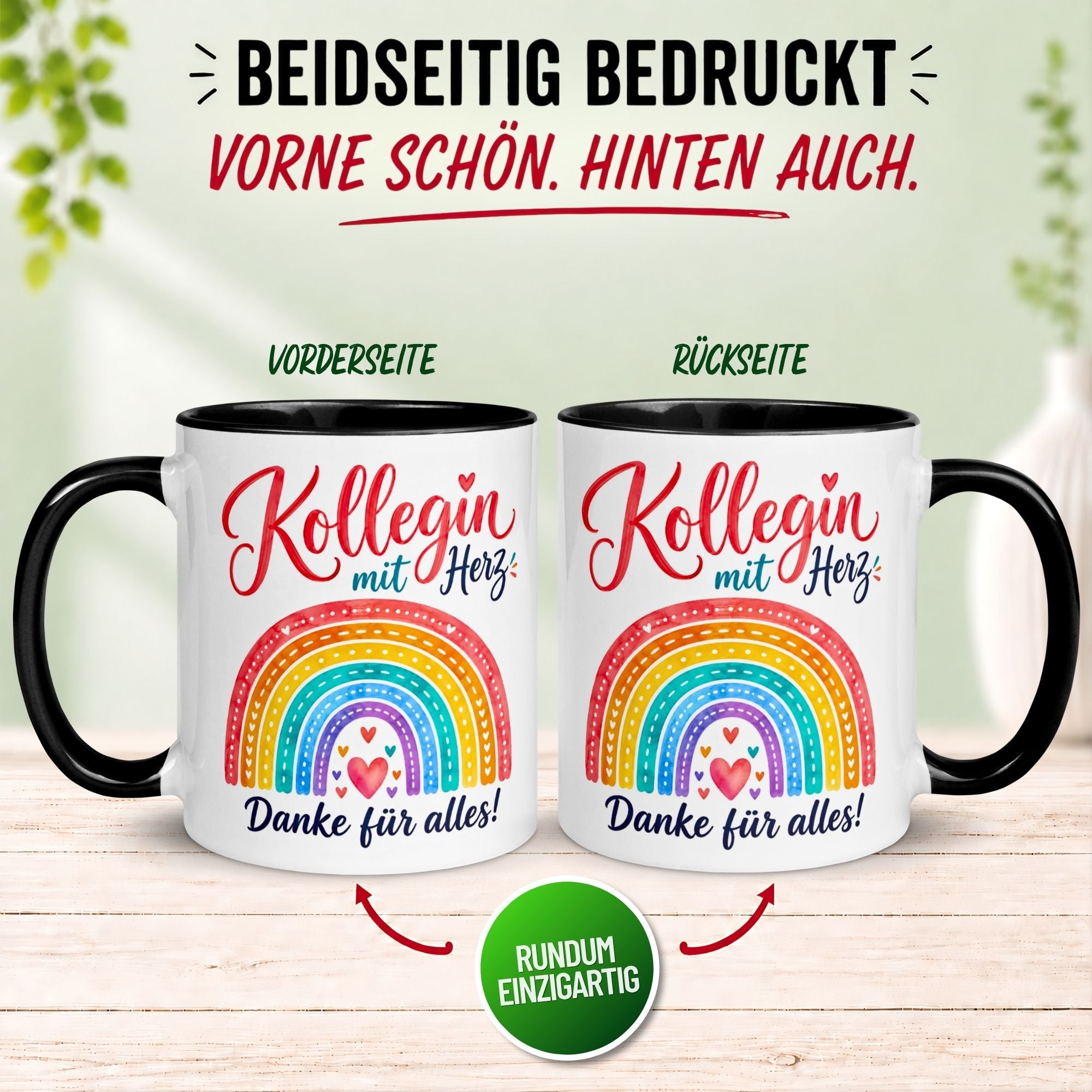 Tasse Kollegin – „Kollegin mit Herz - Danke für alles“ – Geschenk Abschied Arbeitskollegin