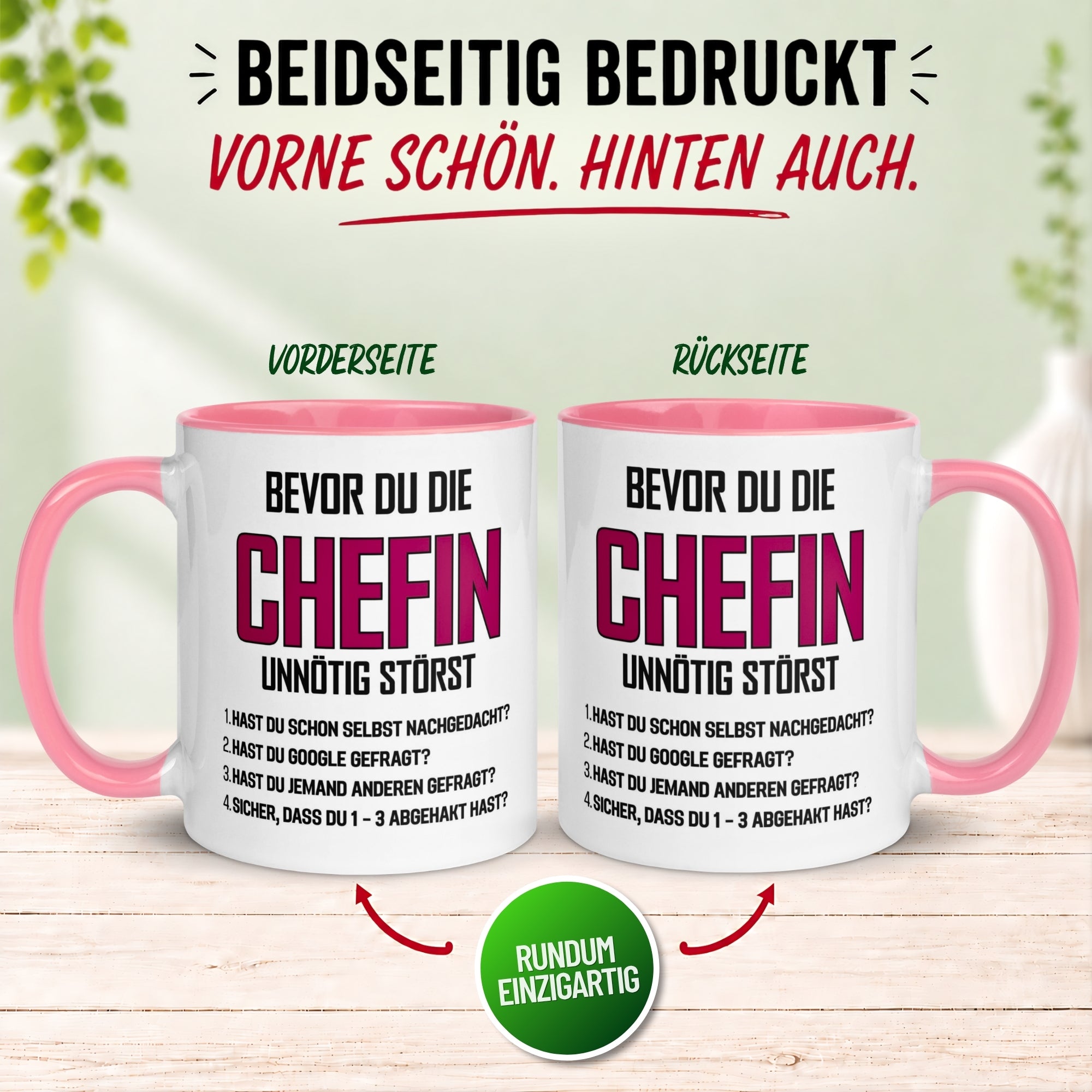 Tasse Chefin – „Bevor du die Chefin unnötig störst“ – Geschenk Beste Chefin