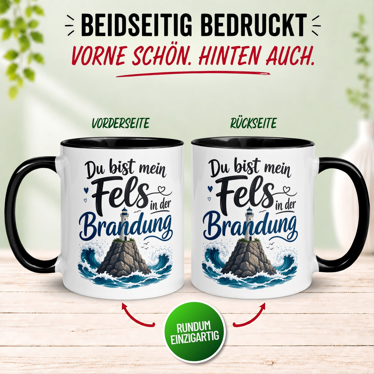 Tasse Liebe – „Du bist mein Fels“ – Ich liebe Dich Geschenk Partner Jahrestag Valentinstag