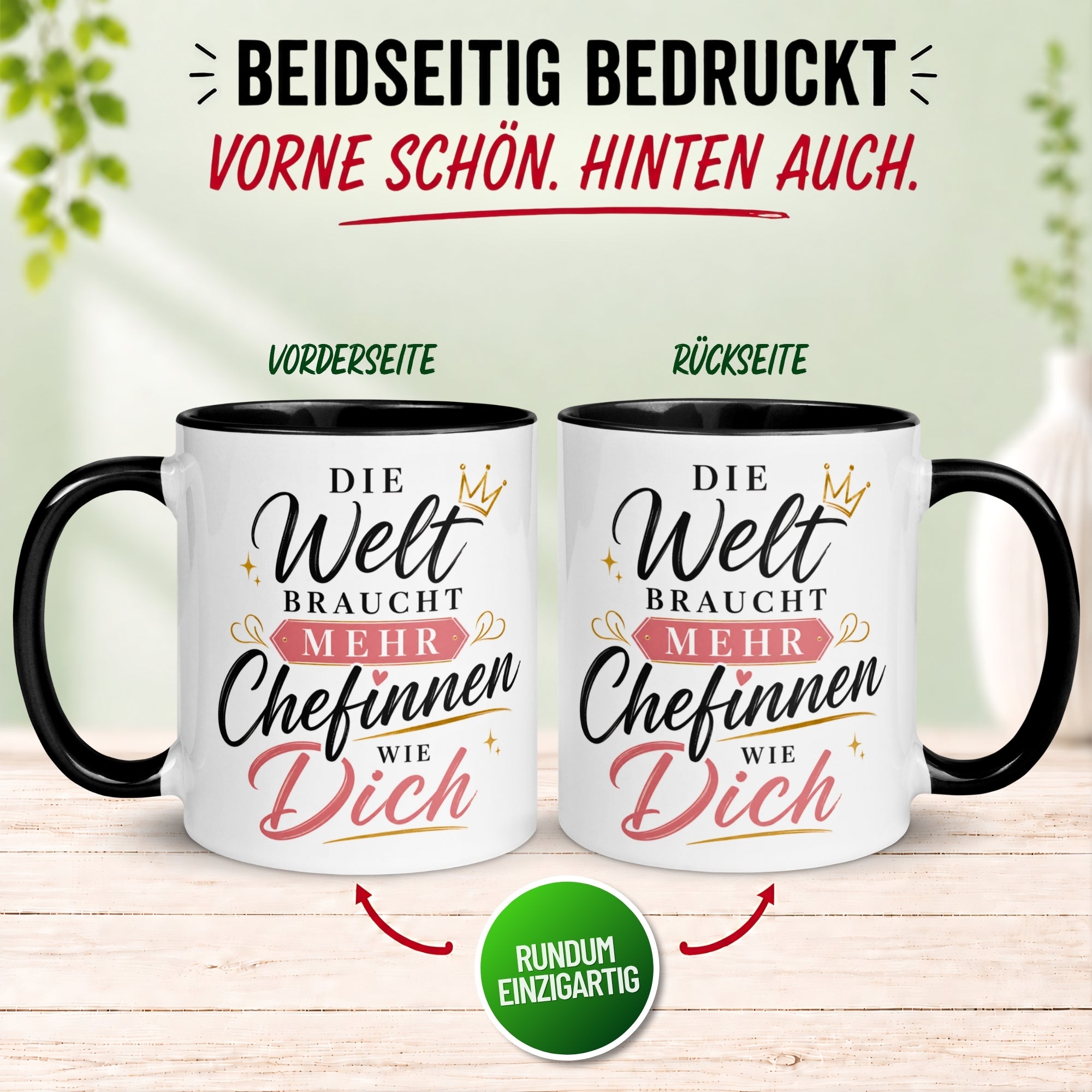 Tasse Chefin – „Die Welt braucht mehr Chefinnen wie Dich“ – Geschenk Becher