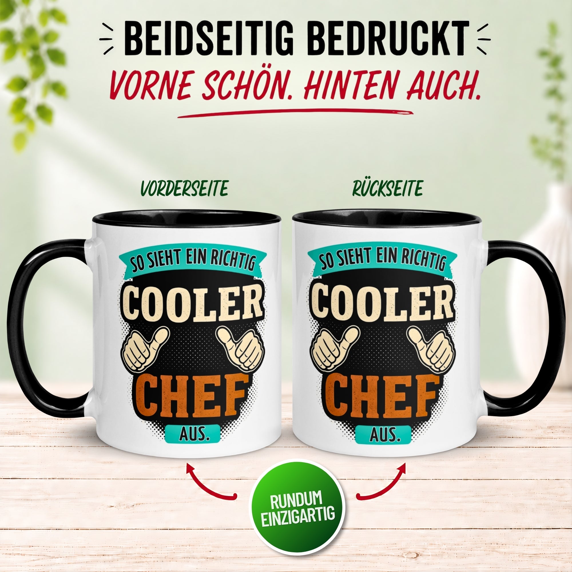 Tasse Chef – „So sieht ein richtig cooler Chef aus“ – Geschenk Kaffeetasse Bester Chef