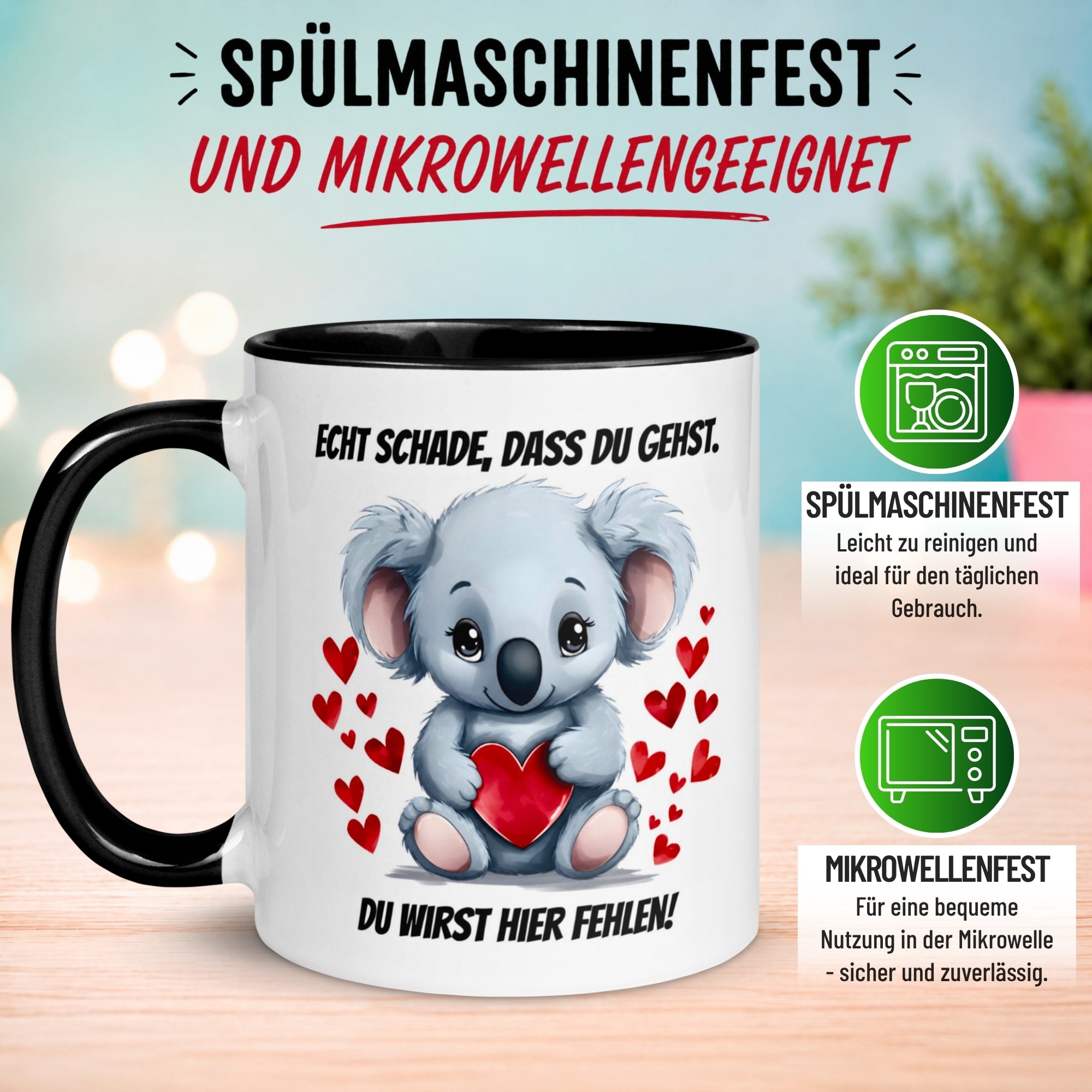 Tasse Abschied – „Echt schade dass du gehst“ – Abschiedsgeschenk Kollegin