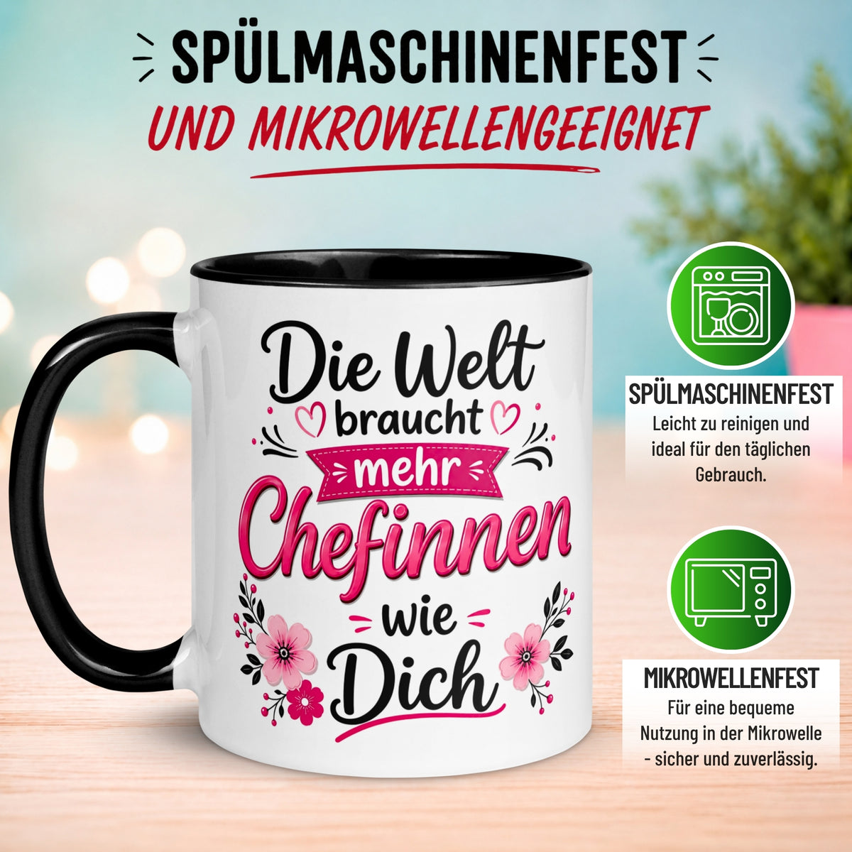 Tasse Chefin – „Die Welt braucht mehr Chefinnen wie Dich“ – Geschenk Becher