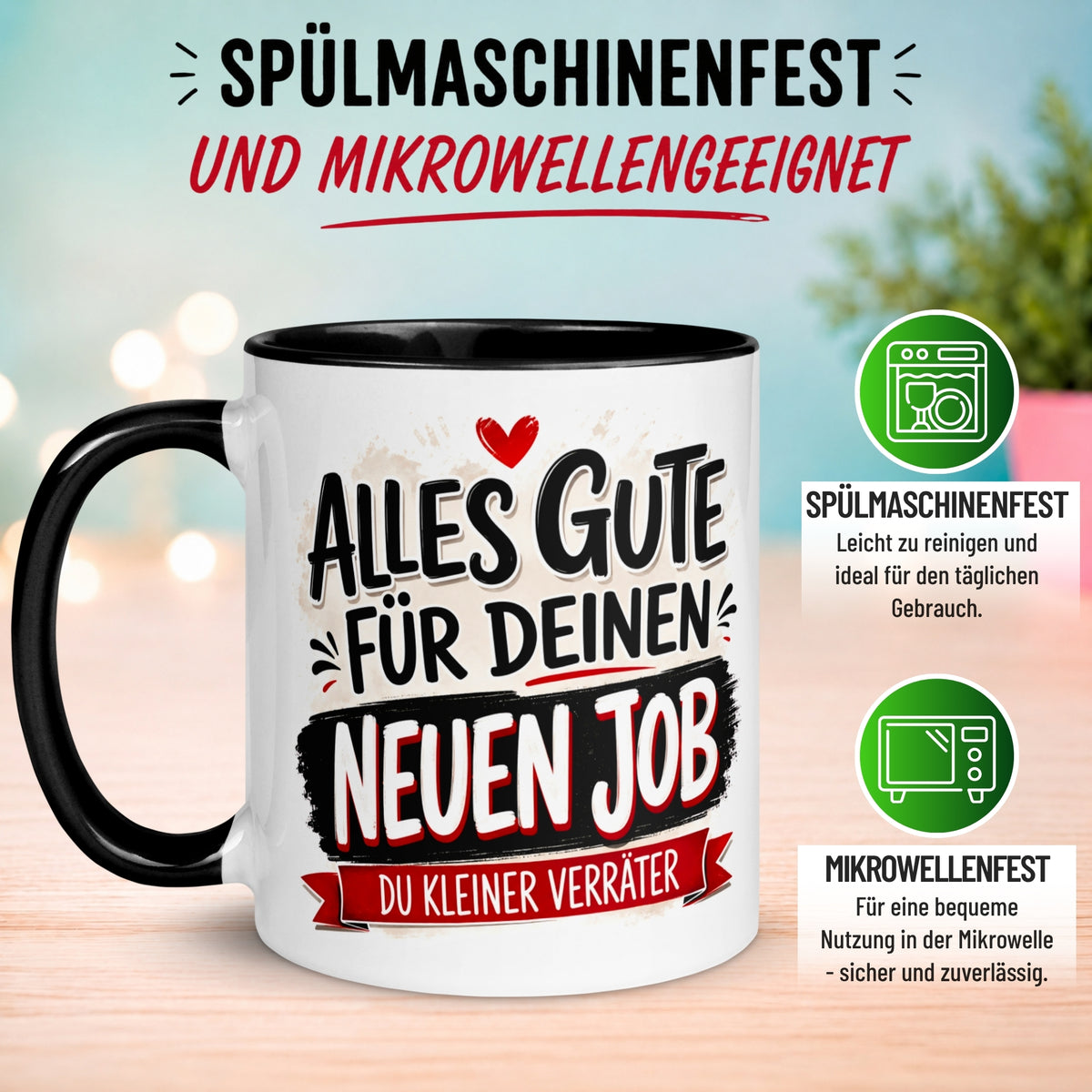 Tasse Abschied – „Alles gute für deinen neuen Job“ – Abschiedsgeschenk Kollegen/Kollegin