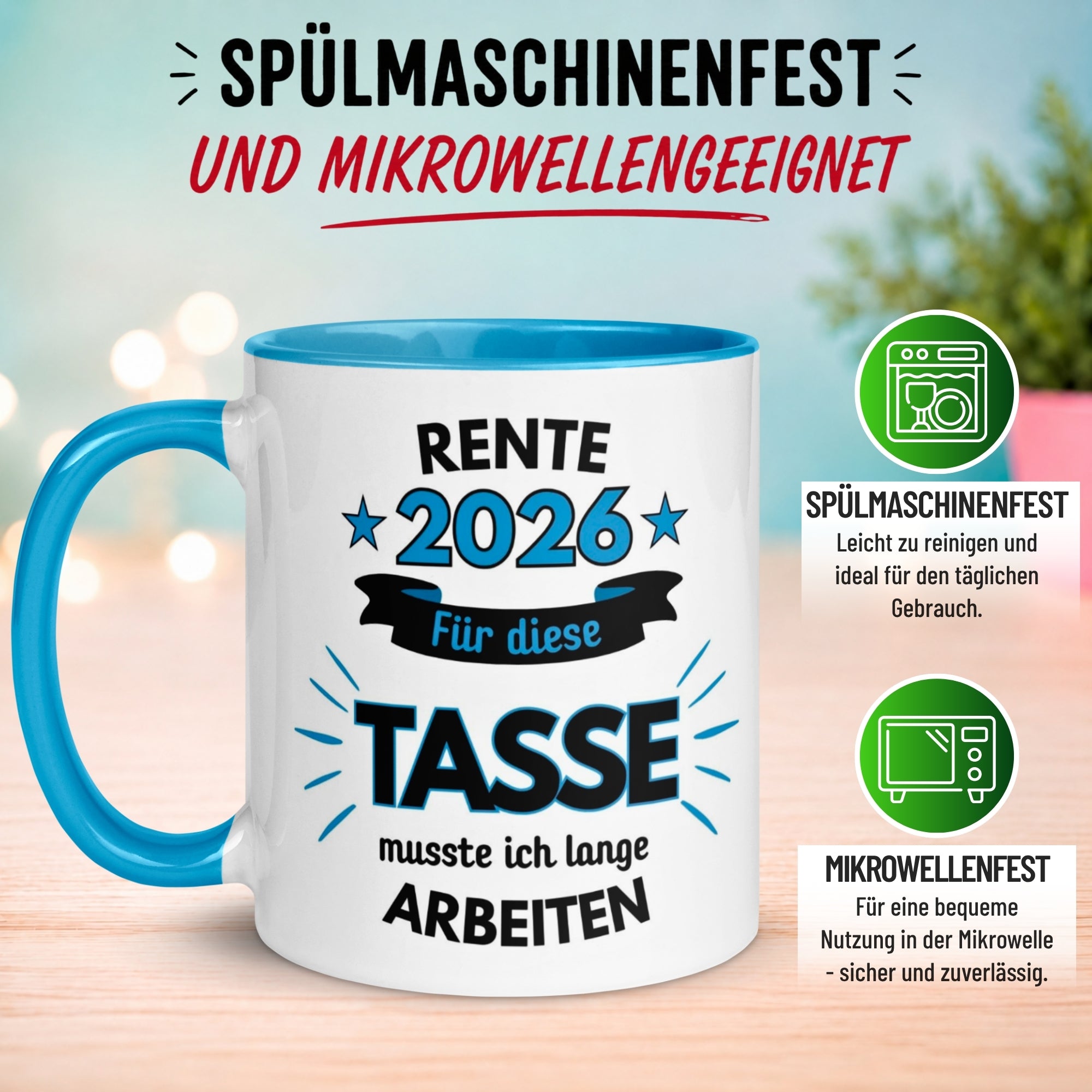 Tasse Rente – „Für diese Tasse musste ich lange arbeiten“ – Renteneintritt Geschenk Mann
