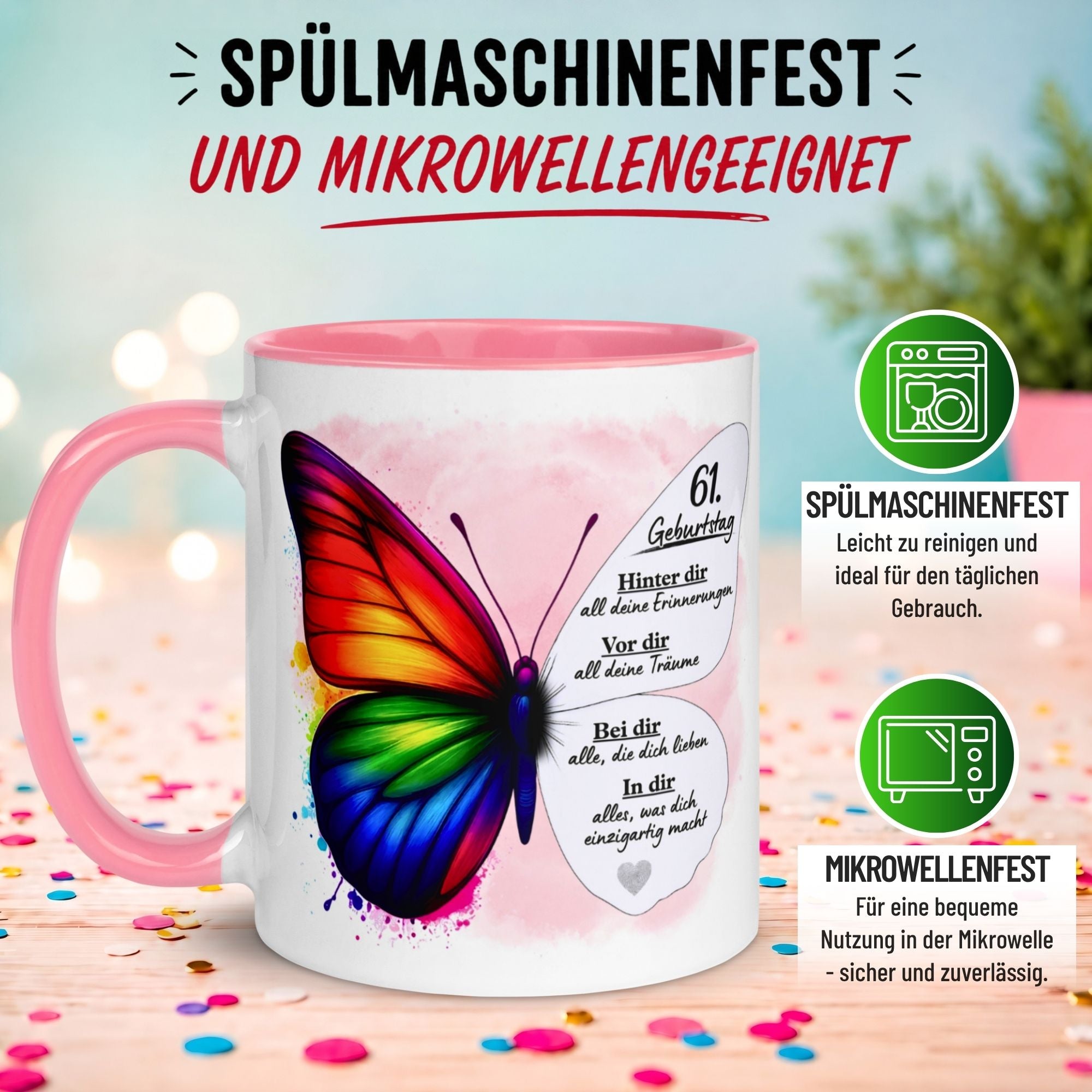 Tasse 61. Geburtstag Frau – „Weil du einzigartig bist“ – Geschenk zum Geburtstag Frauen