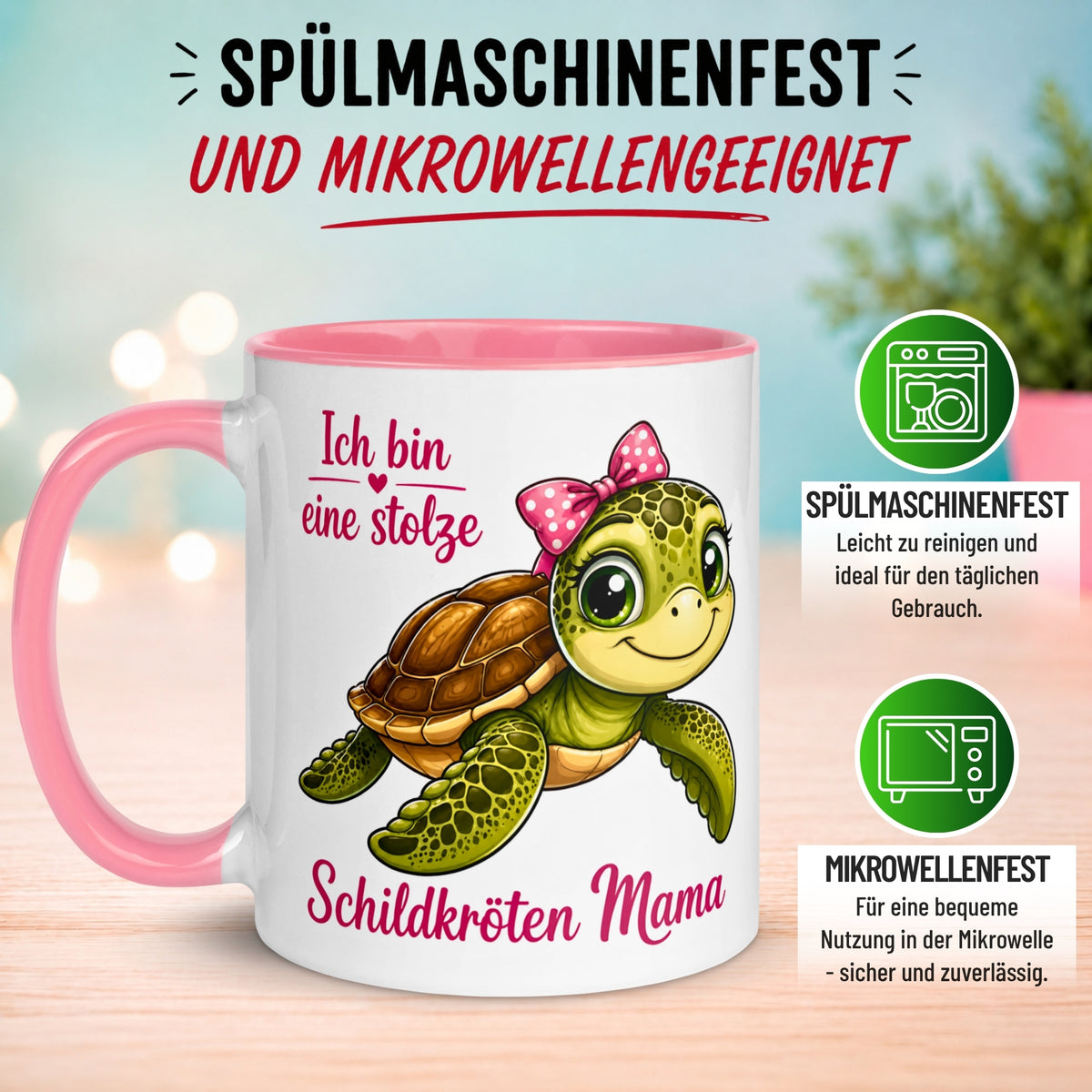 Tasse Schildkröte – „Ich bin eine stolze Schildkröten Mama“ – lustiges Schildkröten Geschenk