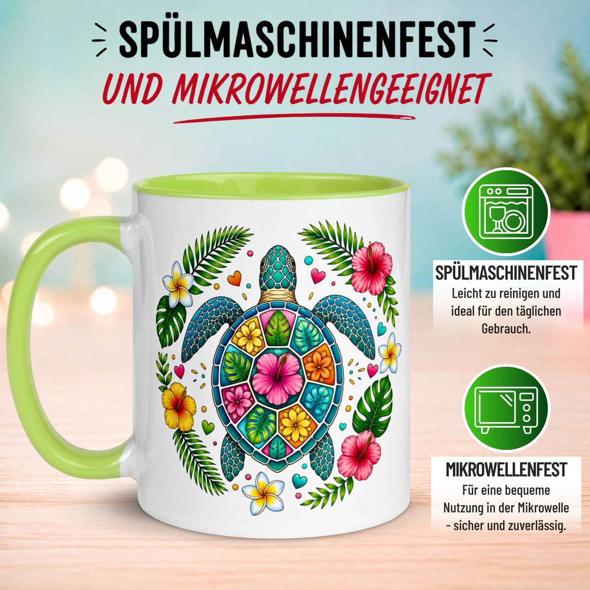 Tasse Schildkröte – „Sommer Strand Entspannung“ – lustiges Schildkröten Geschenk