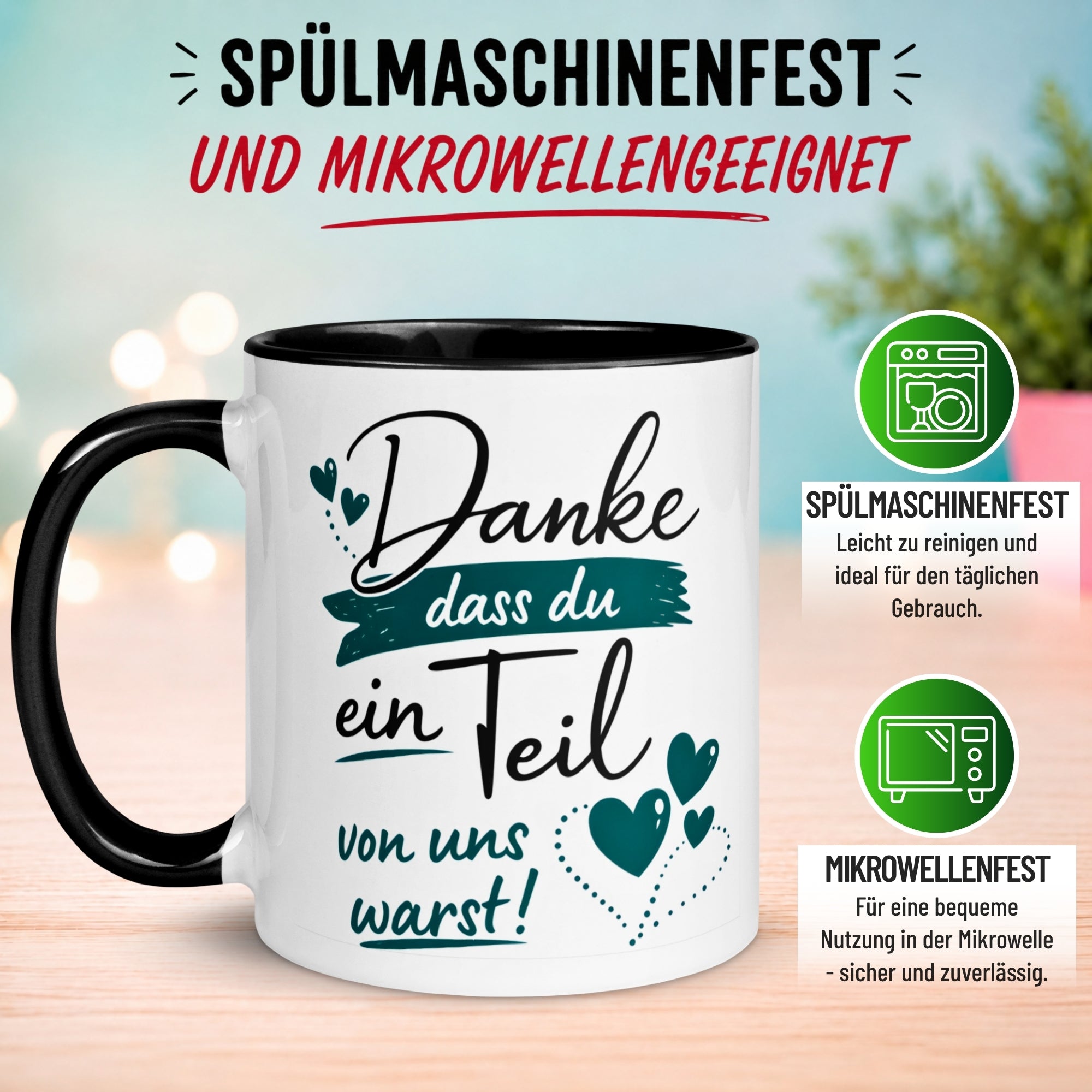 Tasse Abschied – „Ein Teil von uns warst“ – Abschiedsgeschenk für Kollegen