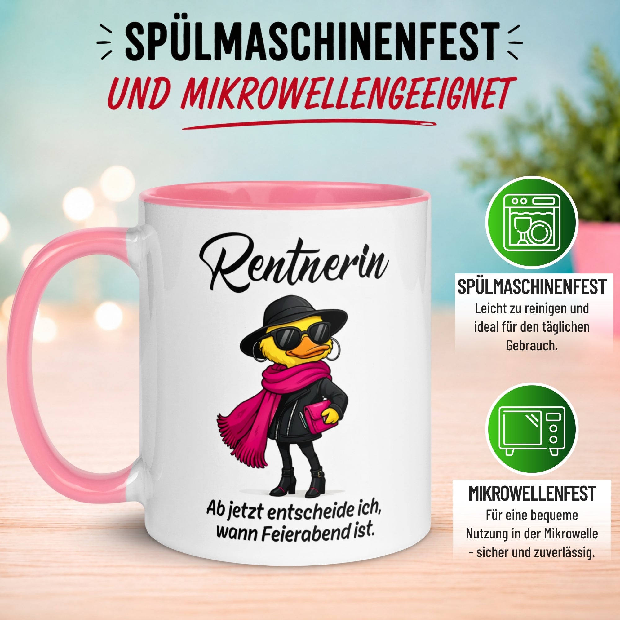 Tasse Rentnerin – „Ab jetzt entscheide ich wann Feierabend ist“ – Geschenk Rente Frau
