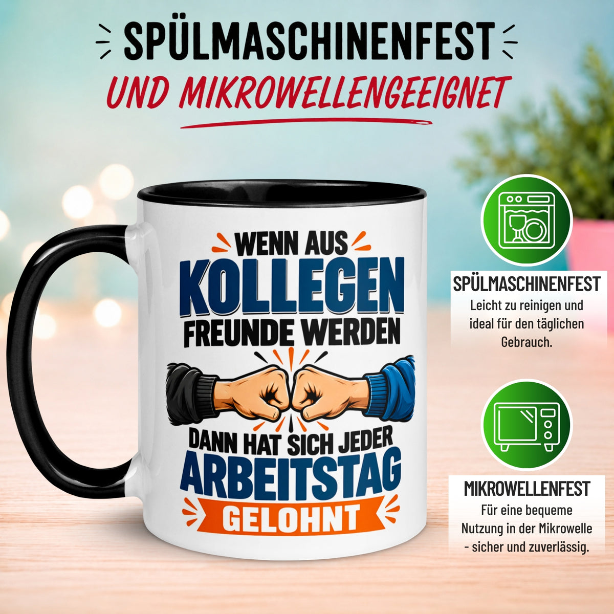 Tasse Kollege – „Wenn aus Kollegen Freunde werden“ – Geschenk Bester Arbeitskollege