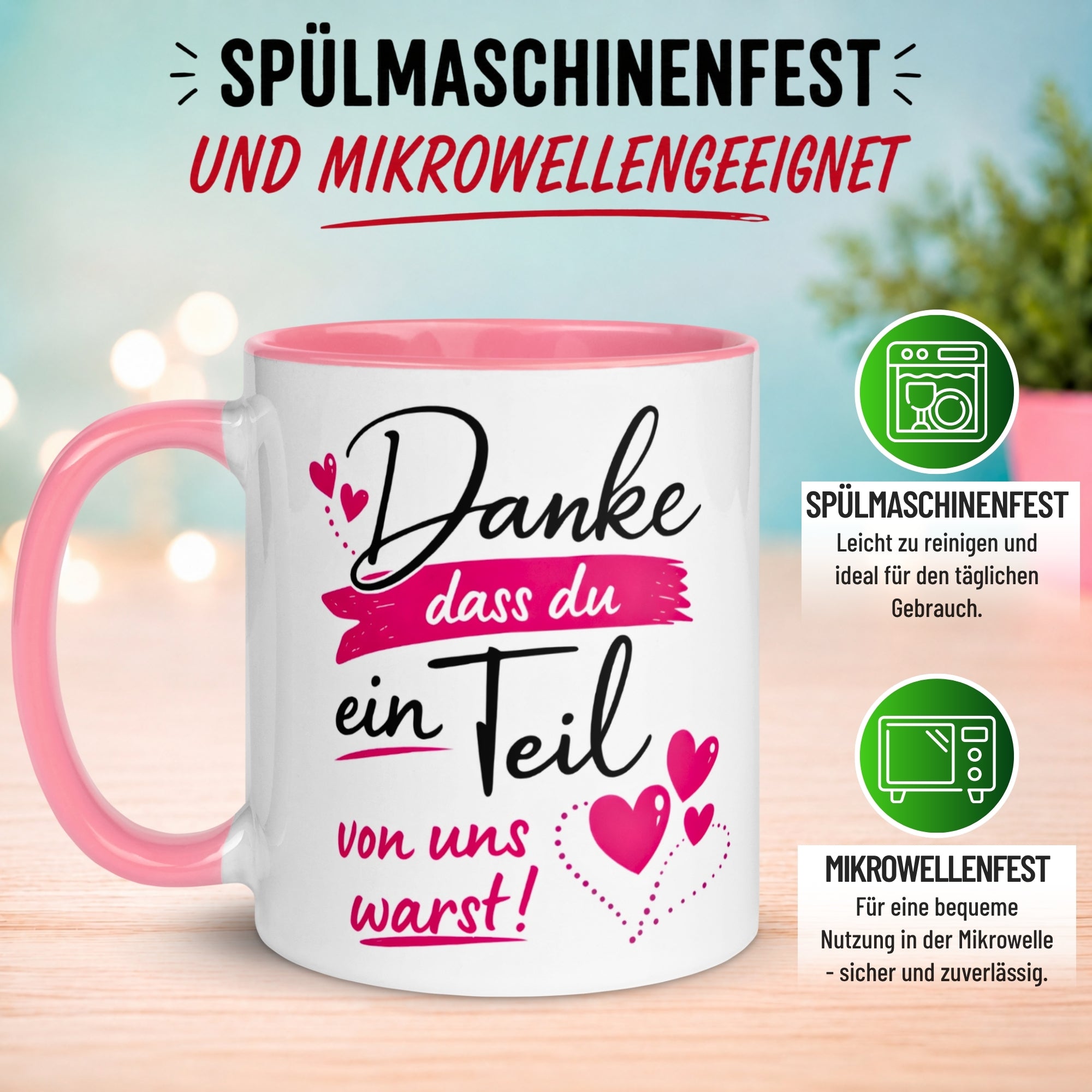 Tasse Abschied – „Ein Teil von uns warst“ – Abschiedsgeschenk für Kollegin