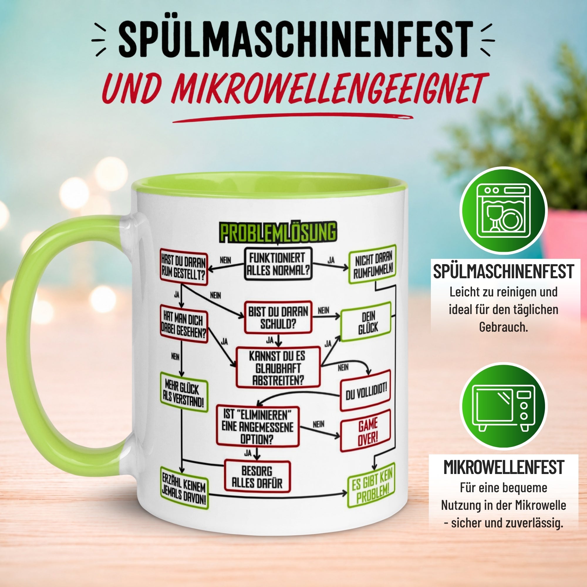 Tasse Kollegin – „Problemlösung im Büro“ – Geschenk Beste Arbeitskollegin
