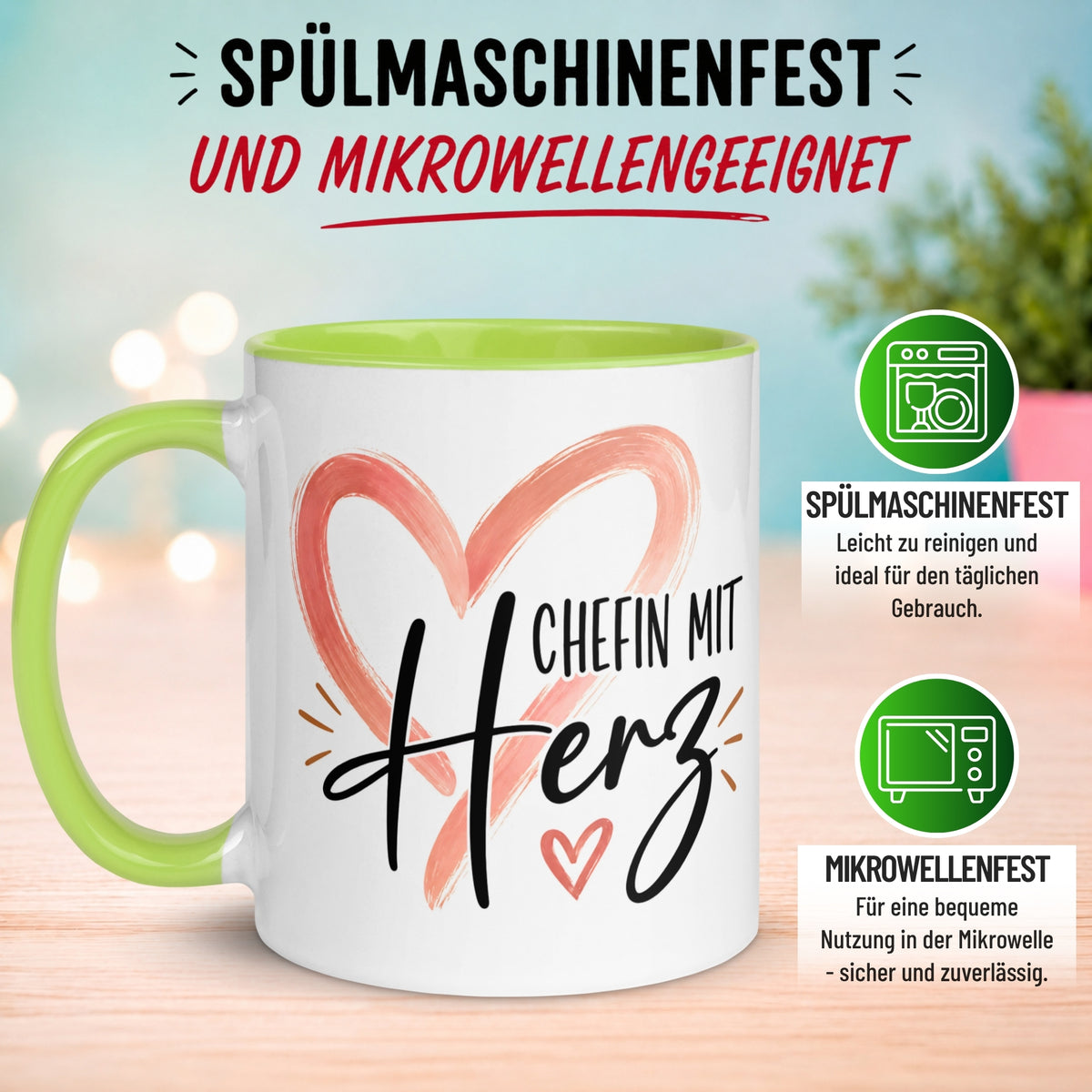 Tasse Chefin – „Chefin mit riesigem Herz“ – Teamleiterin Geschenk Becher