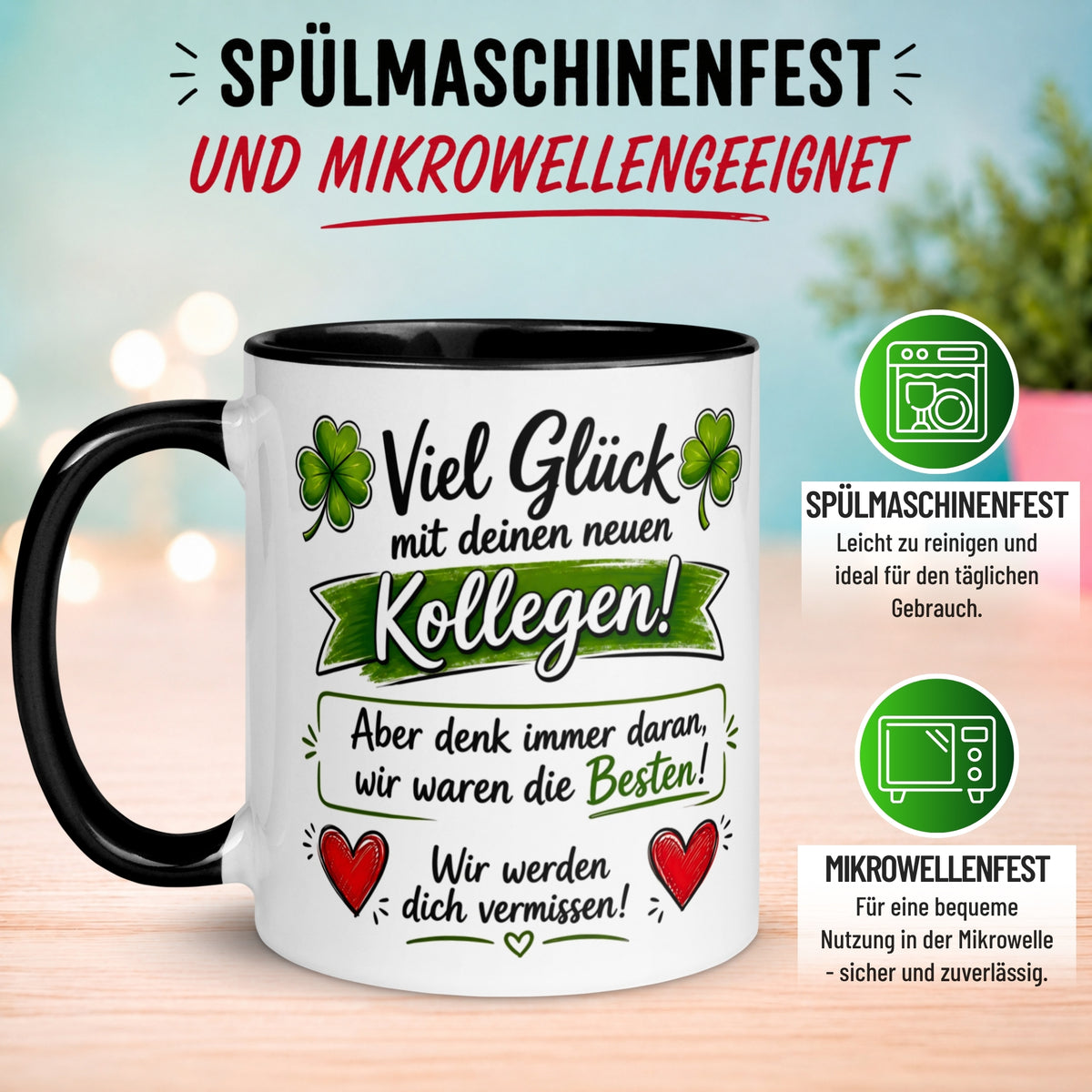 Tasse Abschied – „Viel Glück mit deinen neuen Kollegen“ – Abschiedsgeschenk Kollegen