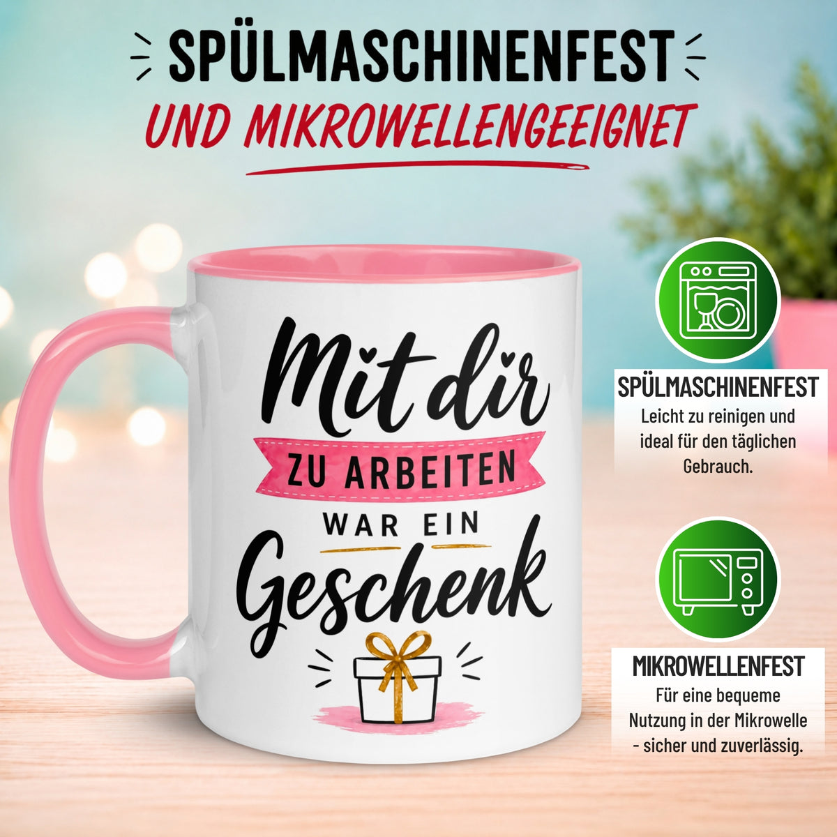 Tasse Kollegin – „Mit dir zu arbeiten war ein Geschenk“ – Abschiedsgeschenk