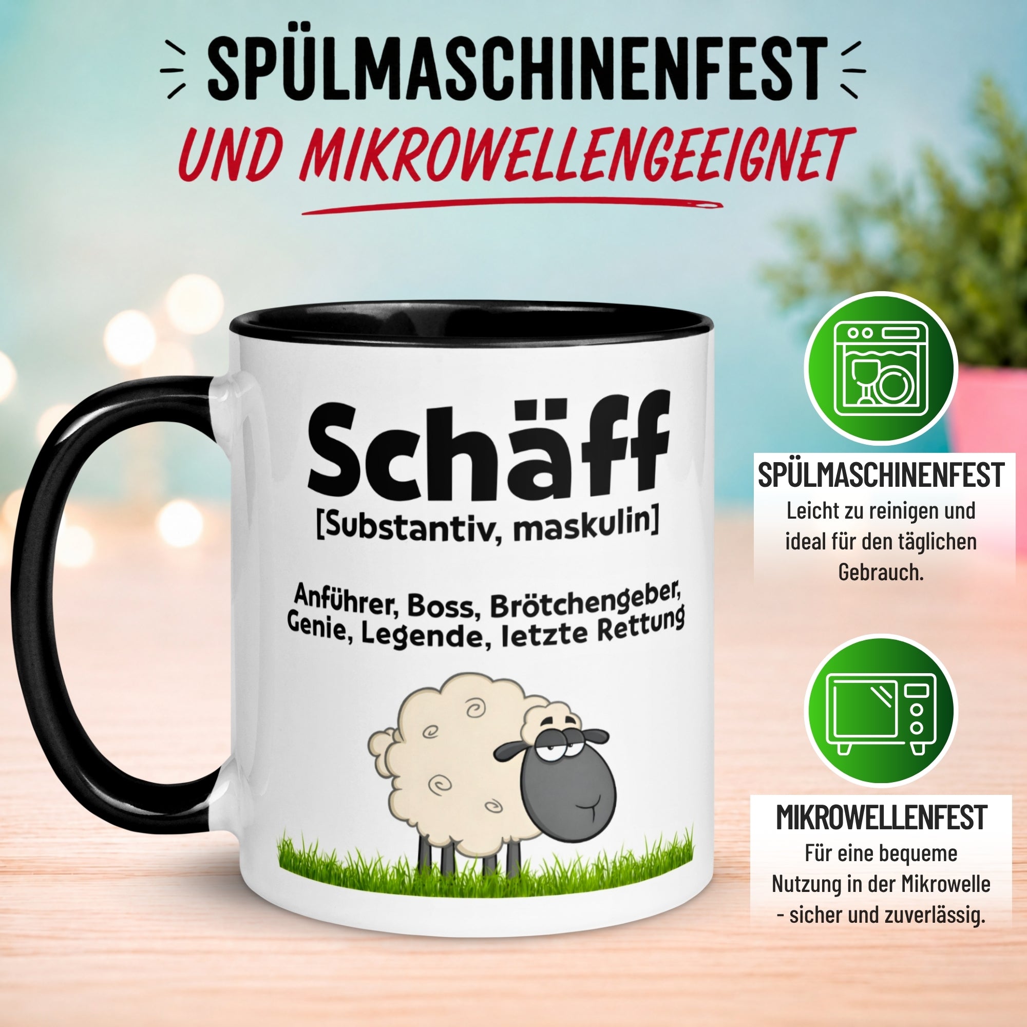 Tasse Chef – „Schäff – Brötchengeber und Problemlöser“ – Geschenk Bester Chef
