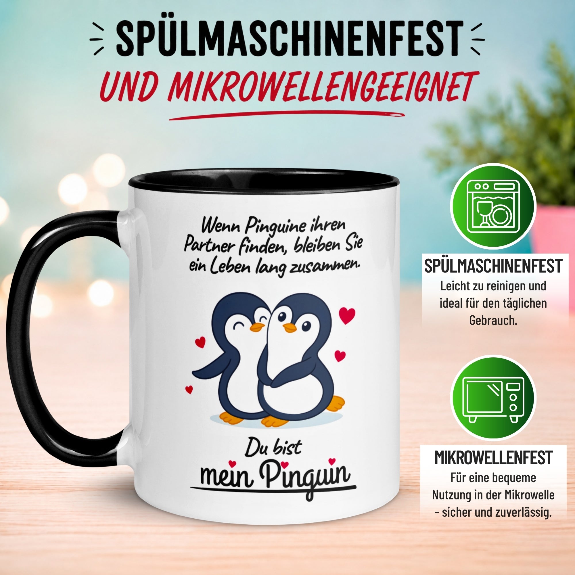 Tasse Liebe – „Wenn Pinguine ihren Partner finden“ – Ich liebe Dich Geschenk Jahrestag