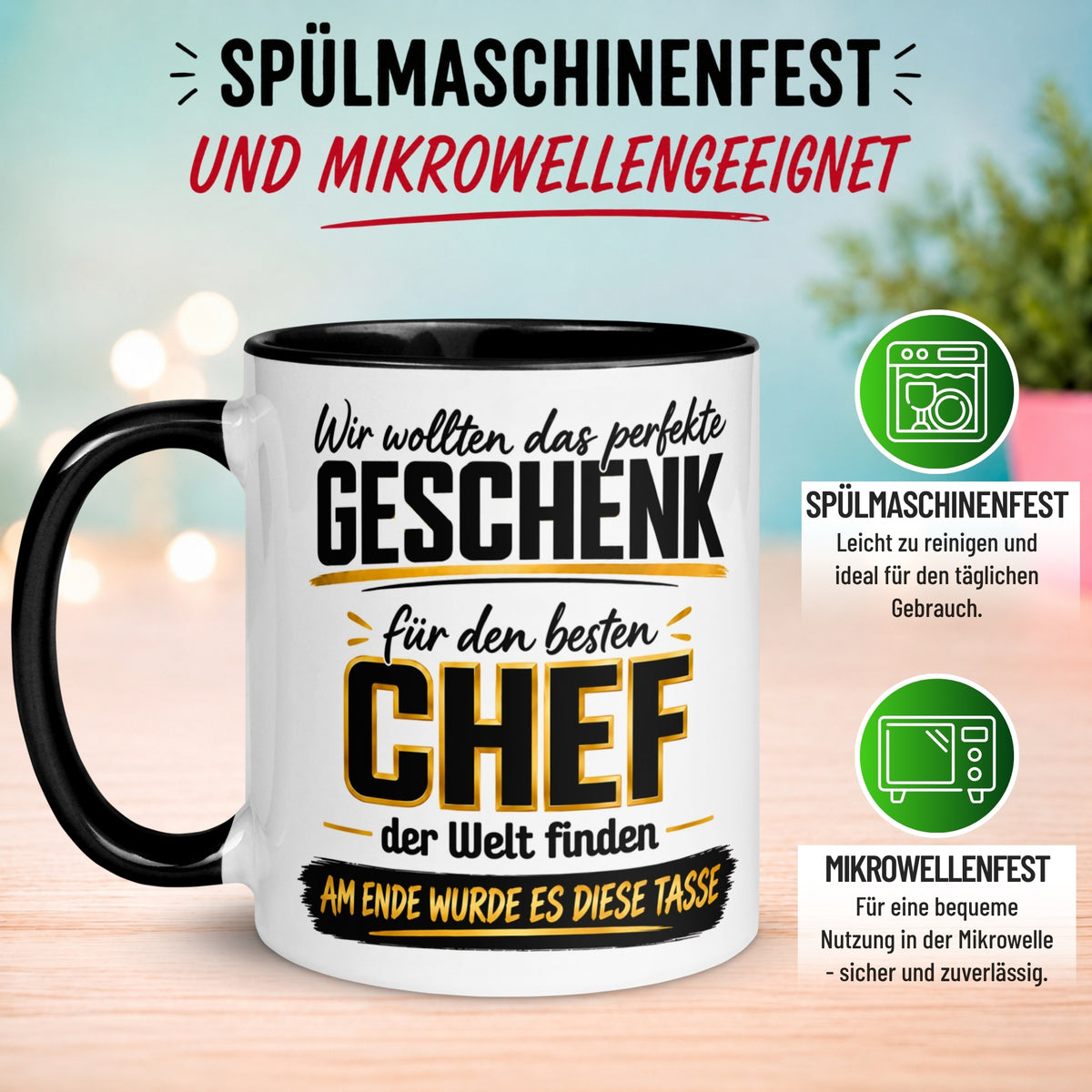 Tasse Chef – „Wir wollten das perfekte Geschenk finden“ – Geschenk Bester Chef