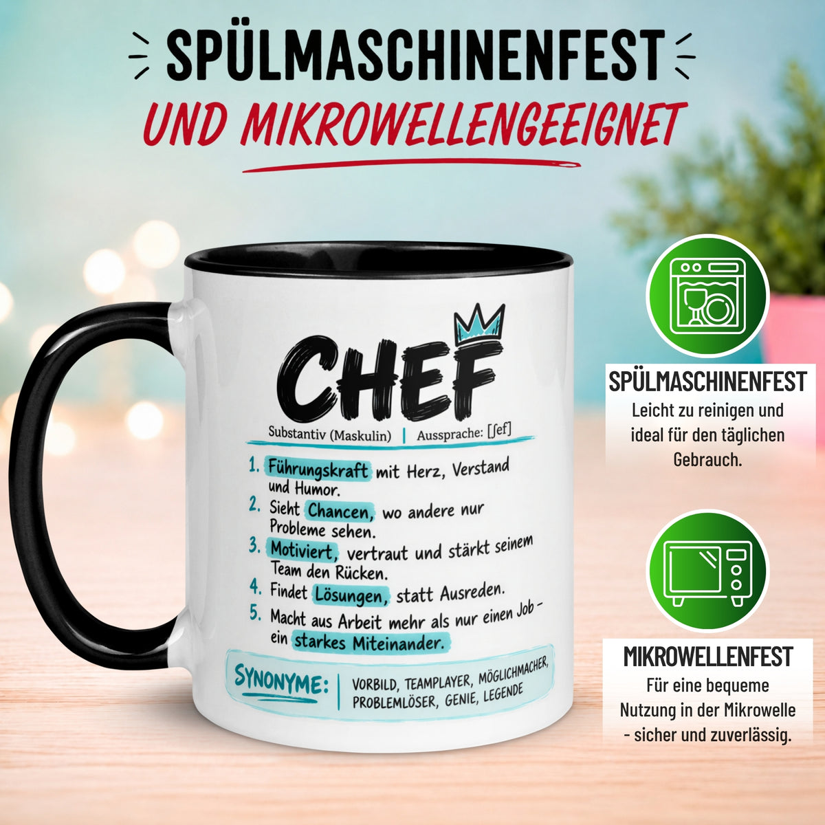 Tasse Chef – „Lexikoneintrag und Definition“ – Geschenk Becher Bester Chef