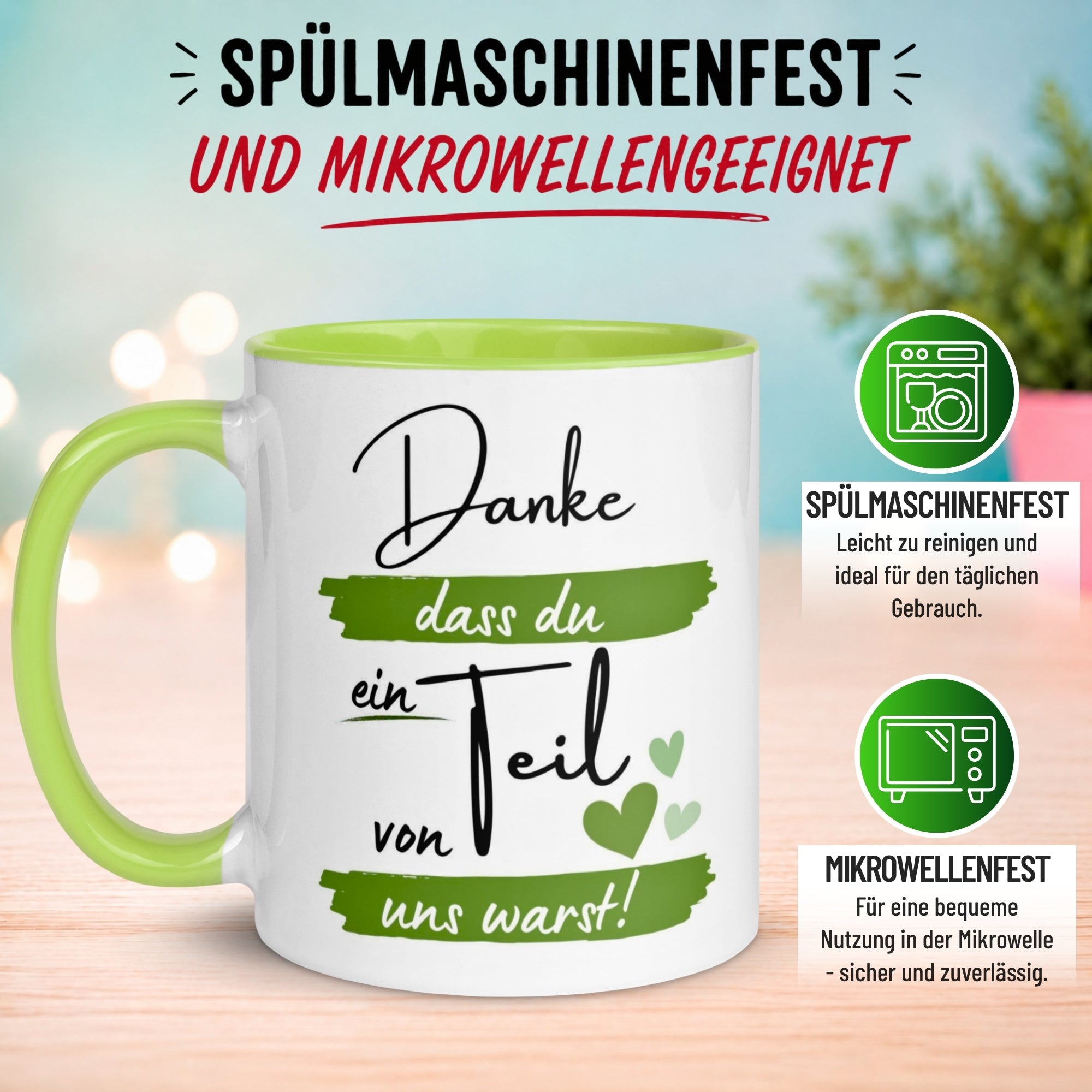 Tasse Abschied – „Danke dass du ein Teil von uns warst“ – Geschenk zum Abschied Kollegen