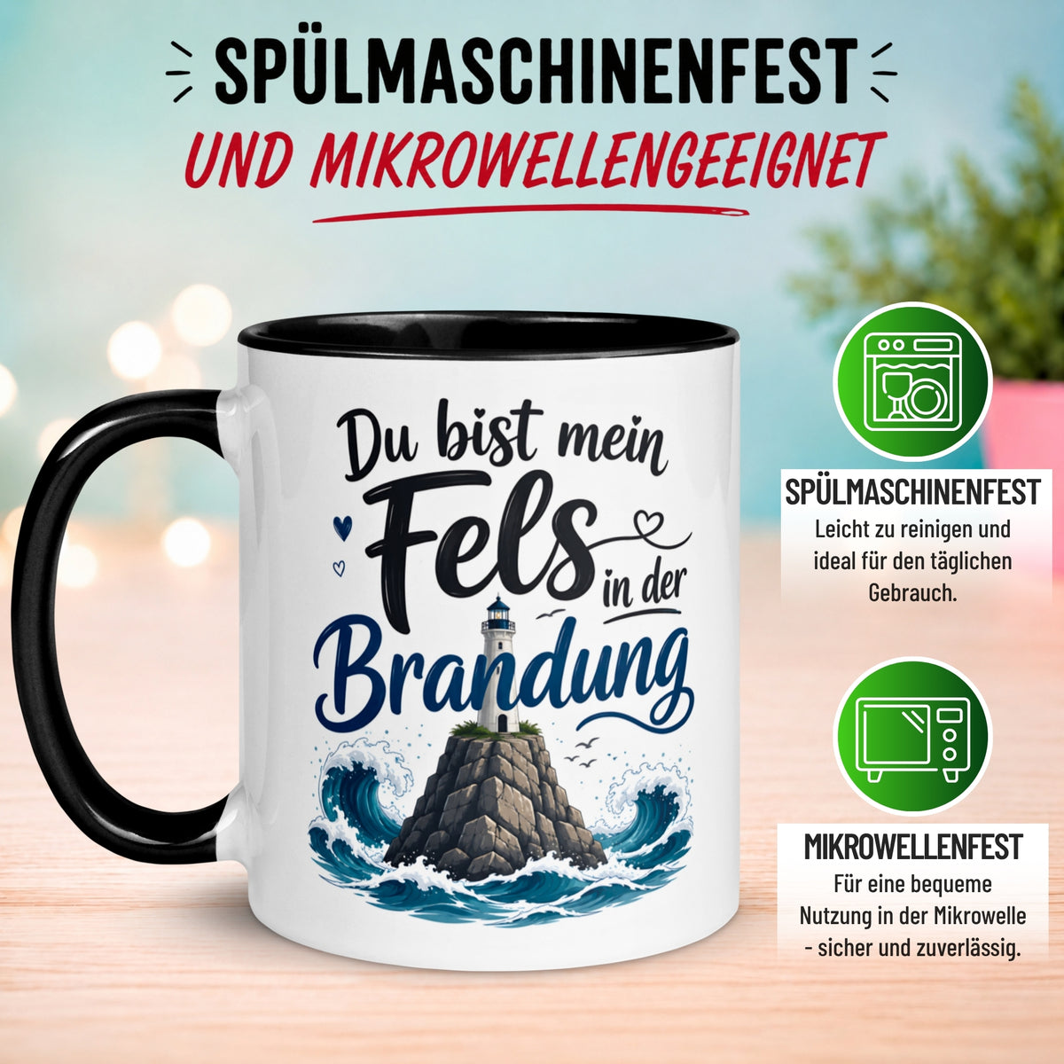 Tasse Liebe – „Du bist mein Fels“ – Ich liebe Dich Geschenk Partner Jahrestag Valentinstag