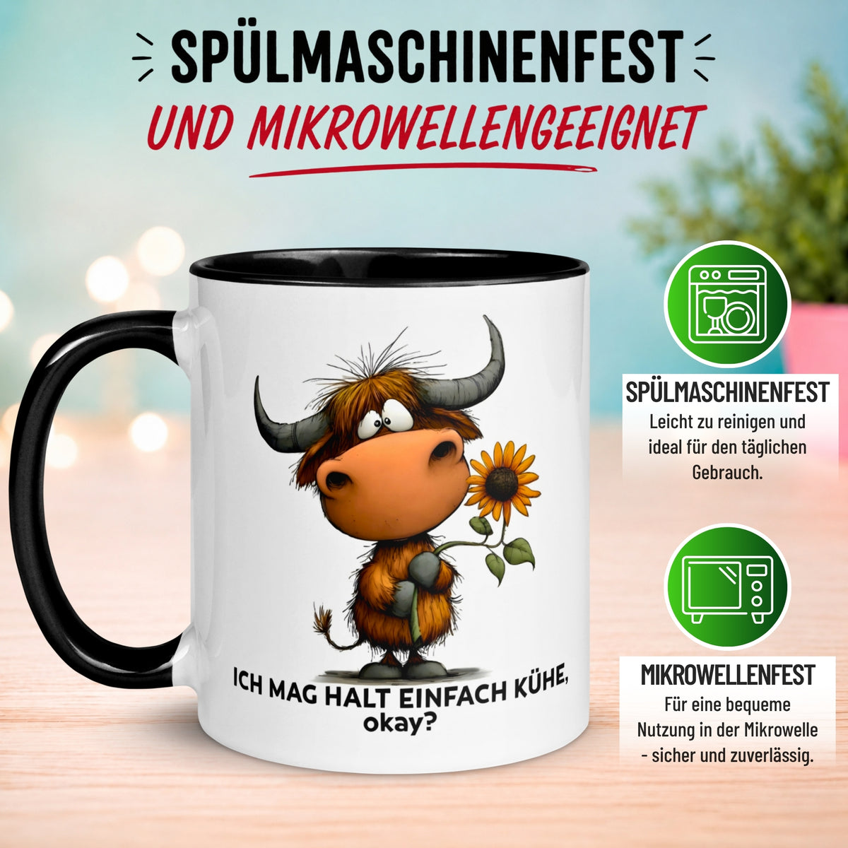 Tasse Kuh – „Ich mag halt einfach Kühe - okay“ – lustiger Geschenk Becher für Landwirt
