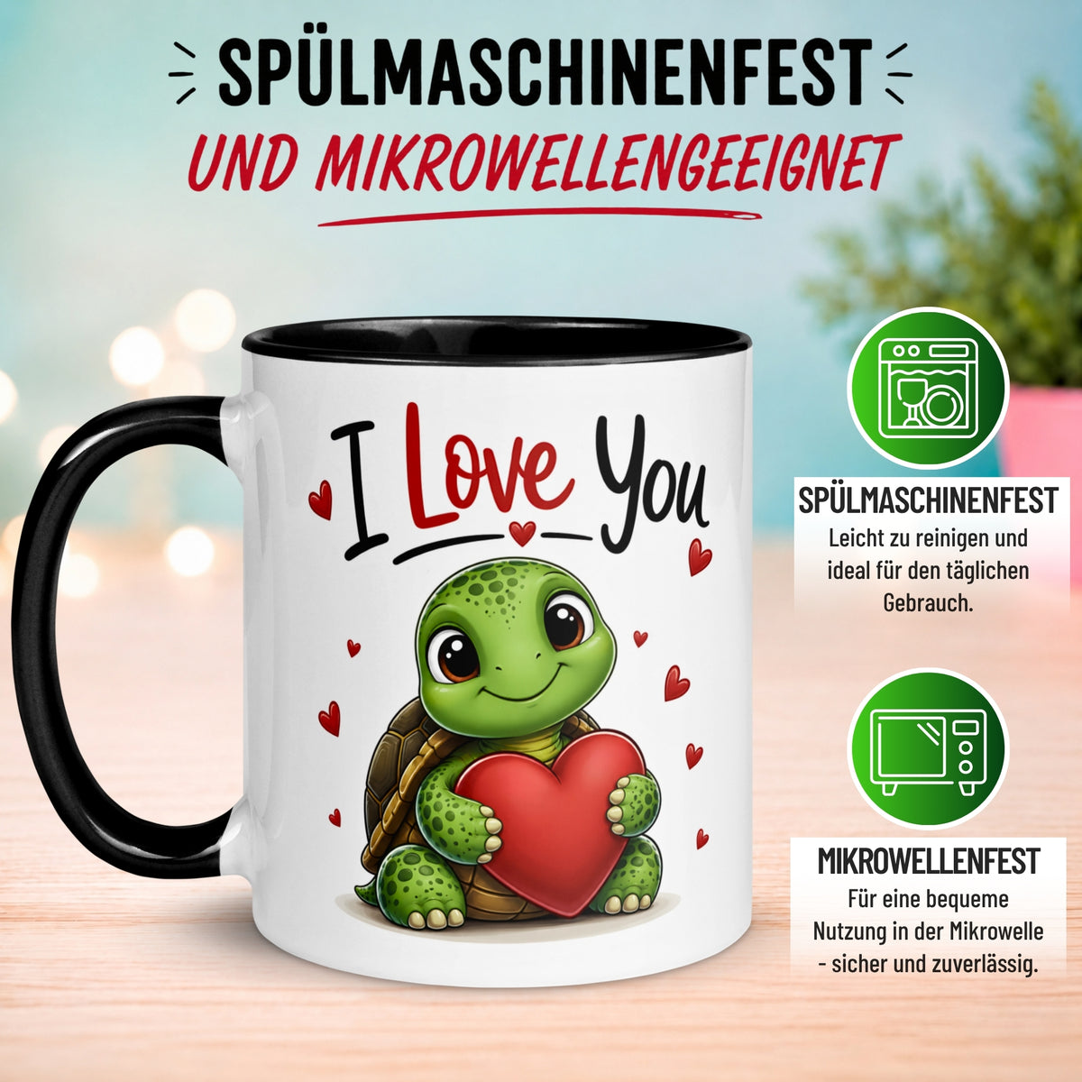 Tasse Liebe – „Schildkörten I Love You“ – Ich liebe Dich Geschenk Partner Jahrestag