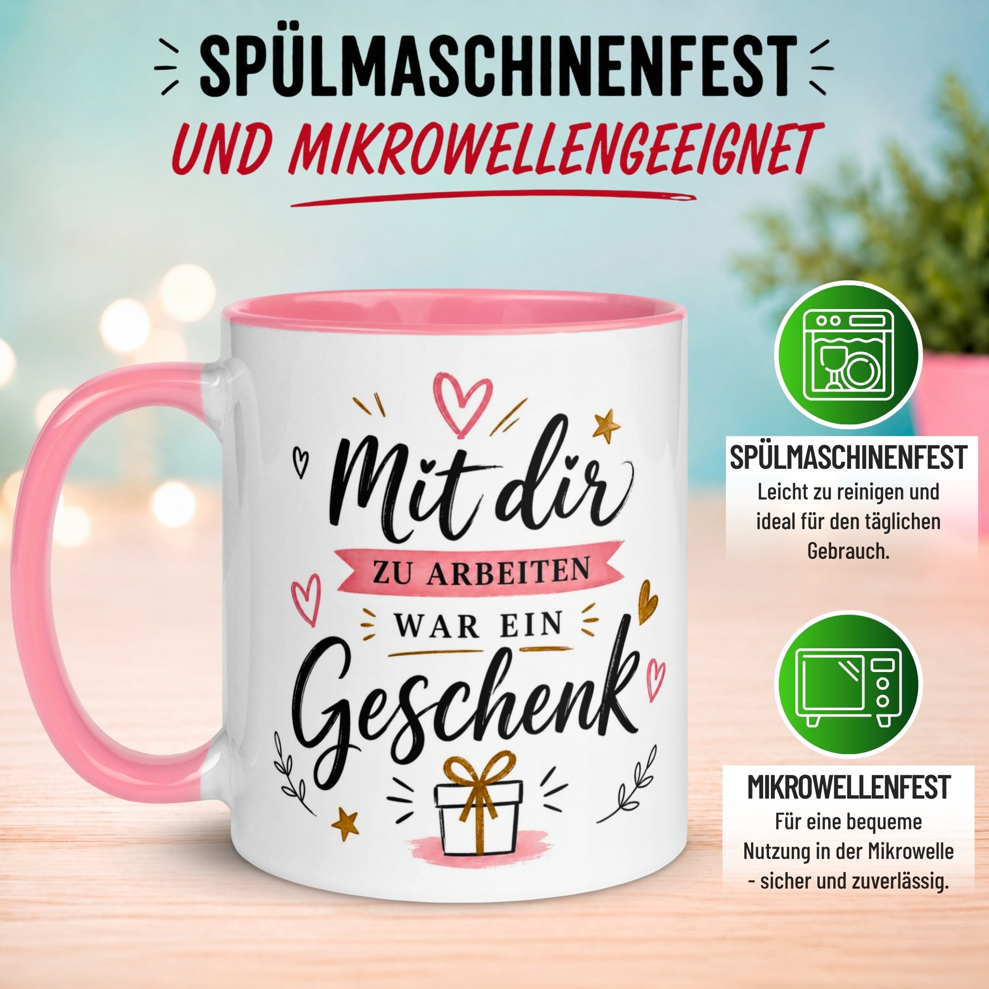 Tasse Kollegin – „Mit dir zu arbeiten war ein Geschenk“ – Abschiedsgeschenk