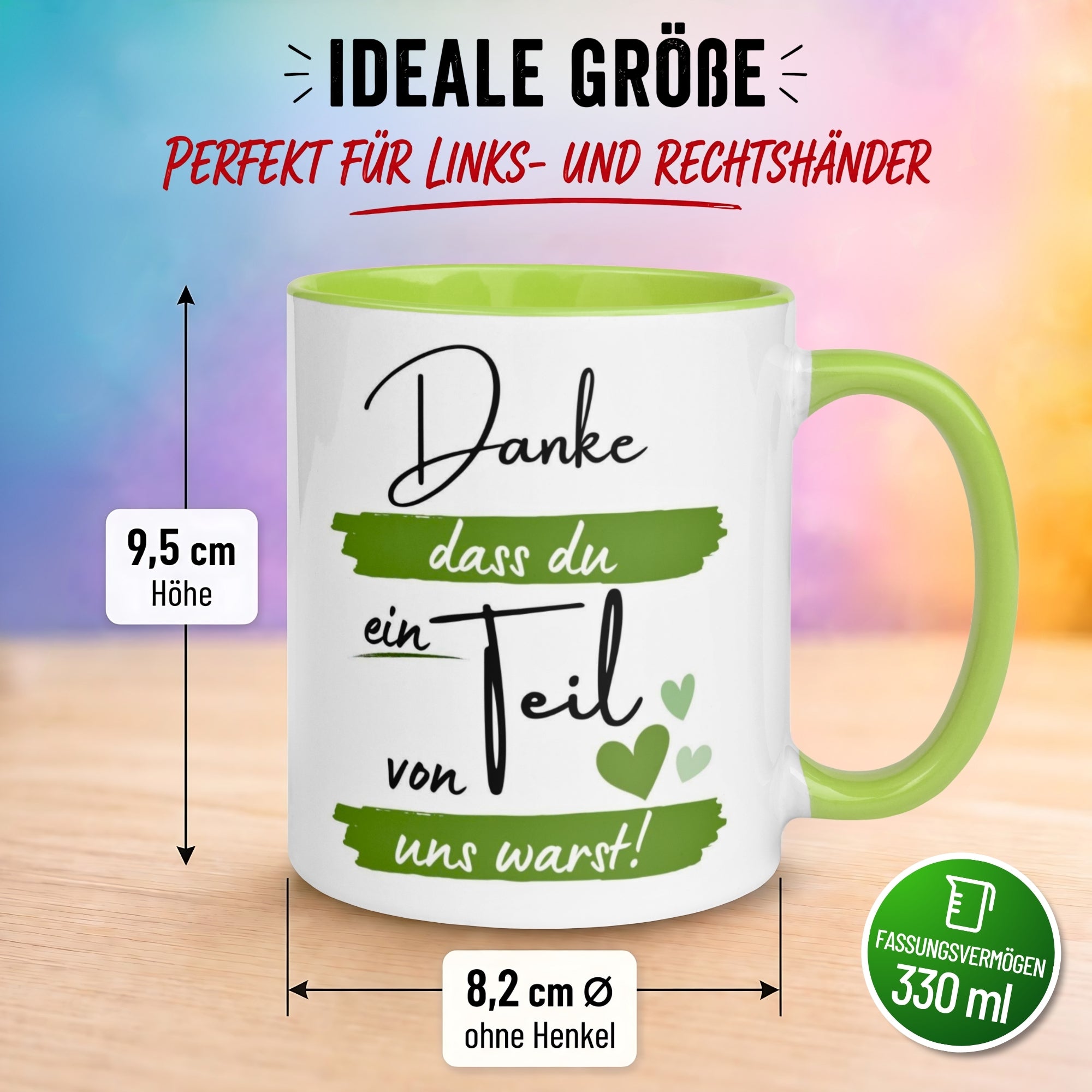 Tasse Abschied – „Danke dass du ein Teil von uns warst“ – Geschenk zum Abschied Kollegen