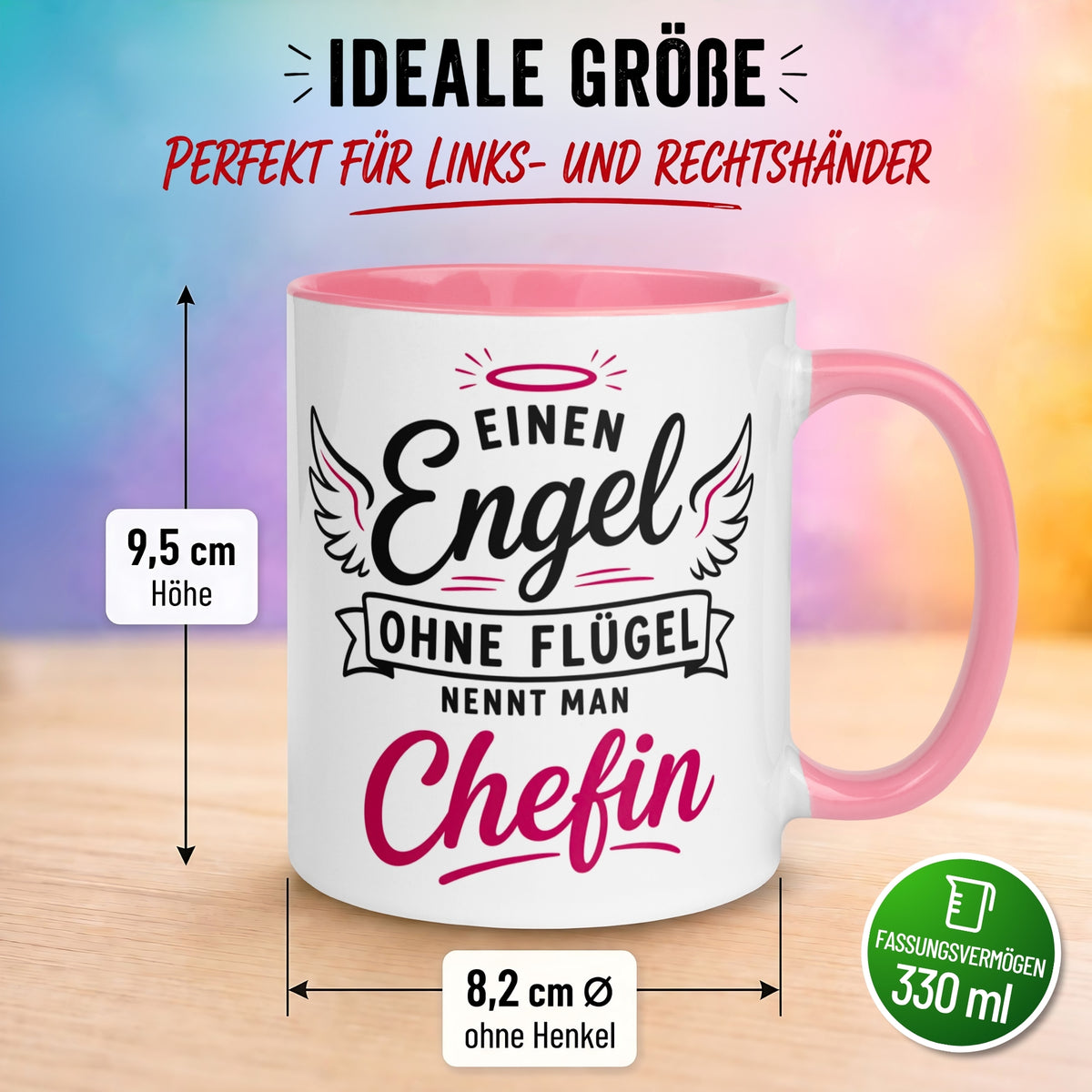 Tasse Chefin – „Einen Engel ohne Flügel nennt man Chefin“ – Abschiedsgeschenk Chefin