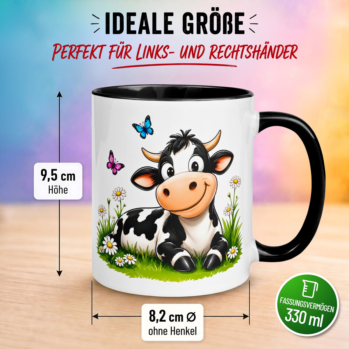 Tasse Kuh – „Süße Kuh auf der Wiese“ – Geschenk Becher für Landwirte
